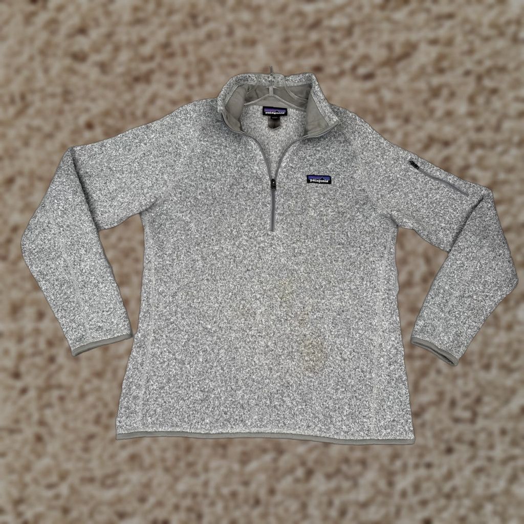 Patagonia Patagonia Better Sweater 1/4 Zip Sweater Womens Large Gray Fleece Pullover STAIN Size L / US 10 / IT 46 - 1 Thumbnail