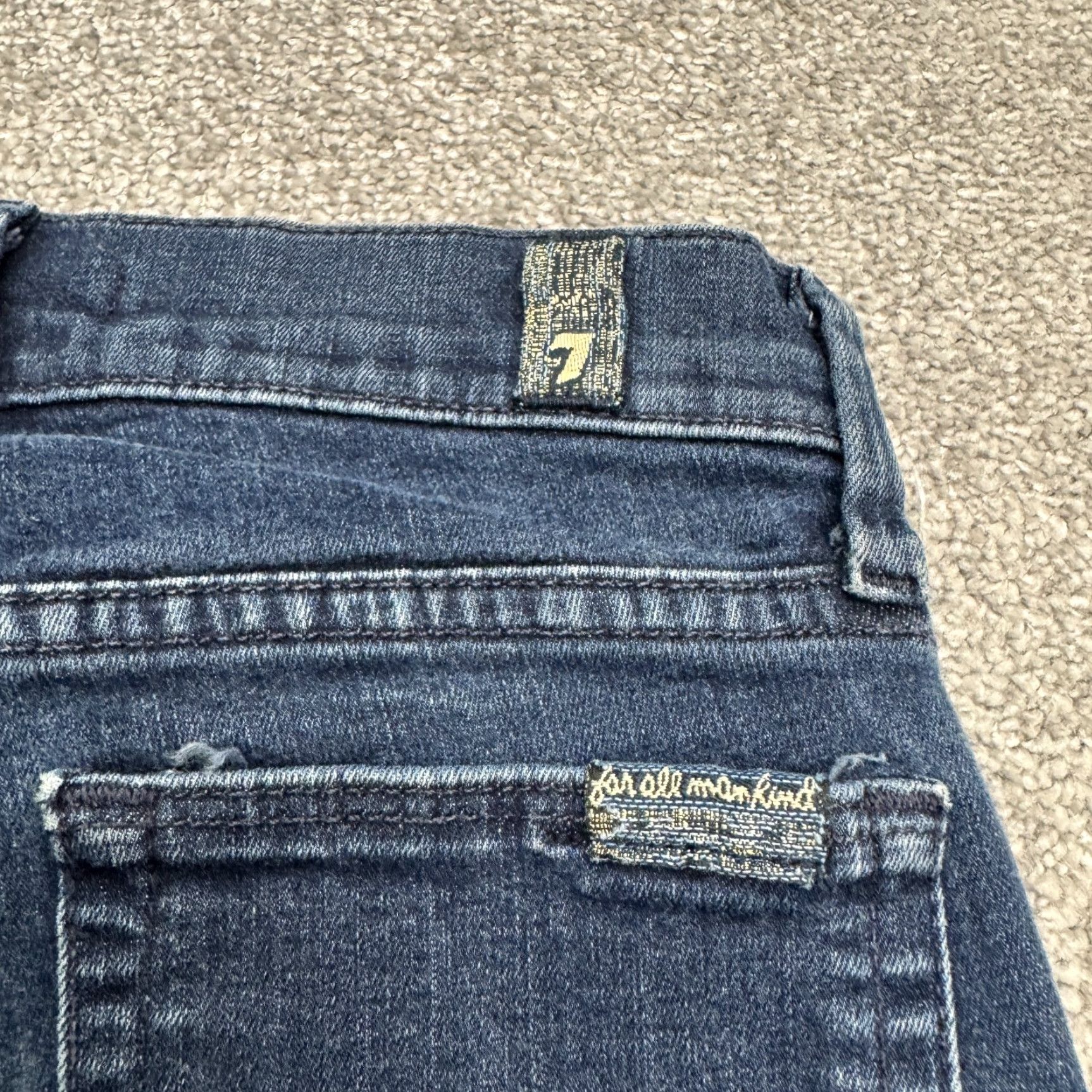 7 For All Mankind 7 For All Mankind Slim Straight Denim Jeans Womens 24 Blue Dark Wash Mid Rise Size 24" / US 00 / IT 34 - 5 Thumbnail
