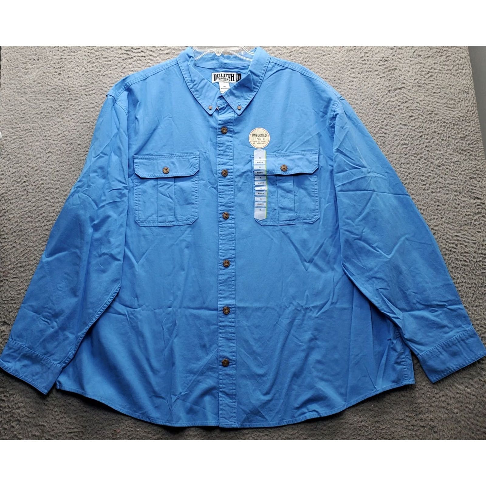 CO Duluth Mens Button-Up Shirt 3XL Blue Relaxed Fit - Outdoor, Casual Lakes Washed, Long Sleeve, Pockets, Breathable, Easy Care, Button-Down, NWT Size US XXL / EU 58 / 5 - 2 Thumbnail