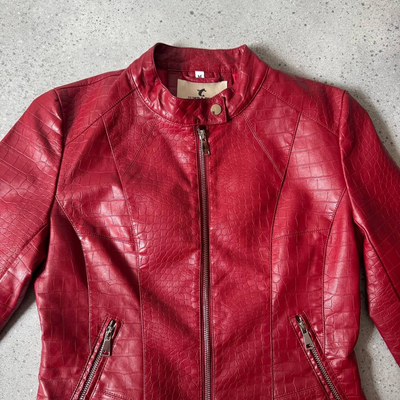 20471120 Y2K Woman’s Faux Leather Moto Biker Jacket Size M / US 6-8 / IT 42-44 - 5 Thumbnail
