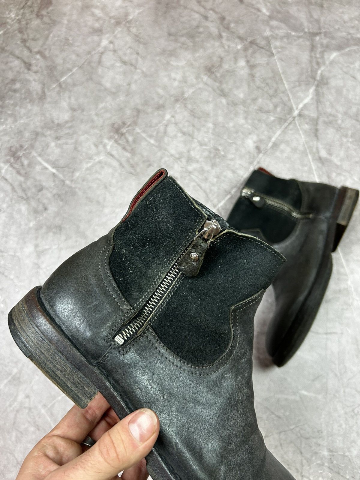 MoMA Women's Moma Biker Chelsea Leather Ankle Boots Dual Zip Size US 9 / IT 39 - 5 Thumbnail