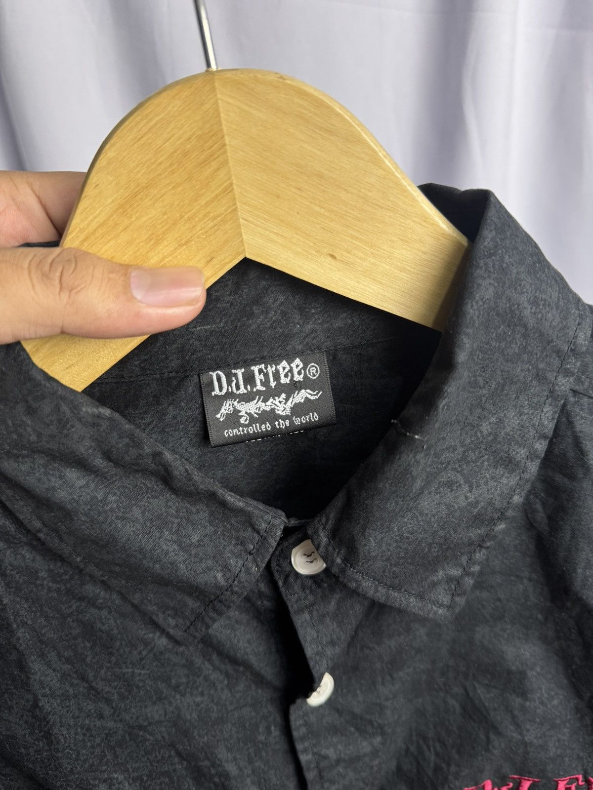 If Six Was Nine × Japanese Brand × Le Grande Bleu (L.G.B.) Japanese Crosses Tribal Poem Djfree Button Shirt Size US L / EU 52-54 / 3 - 5 Thumbnail