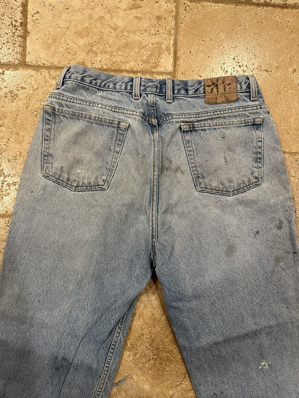 Vintage Vintage Distressed Blowout Thrashed Painter Blue Denim Jeans Size US 36 / EU 52 - 10 Thumbnail