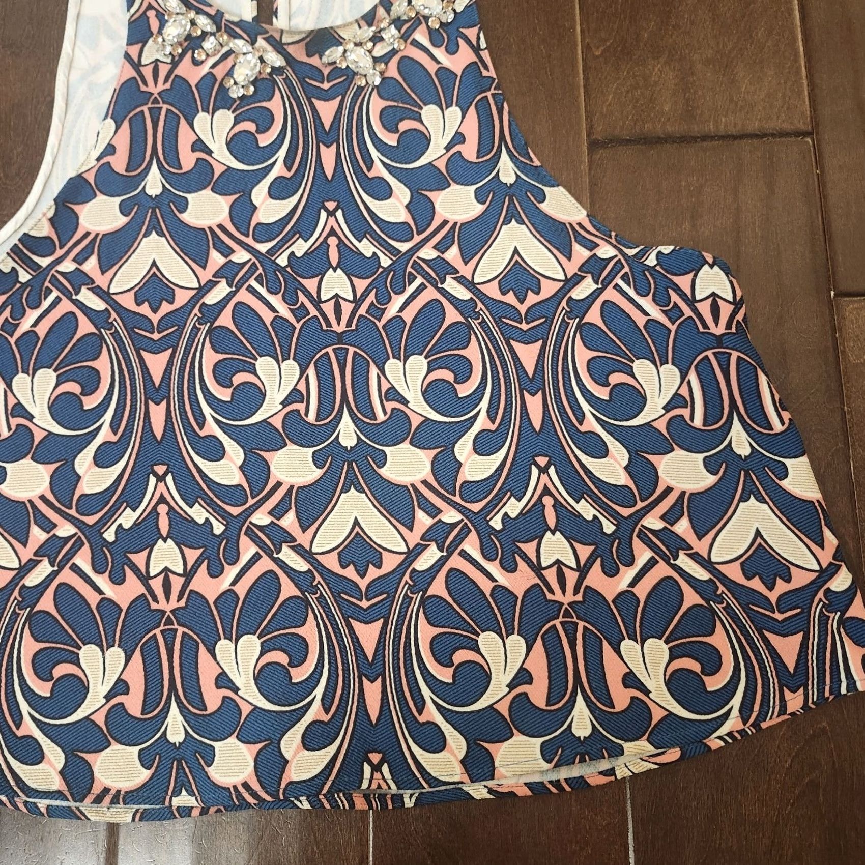 Zara Zara Woman XS Embellished Sleeveless Baroque Print Top Tank Multicolor Casual Party/Cocktail Travel Juniors XS Womens Manually Non-Handmade? Size XS / US 0-2 / IT 36-38 - 4 Thumbnail