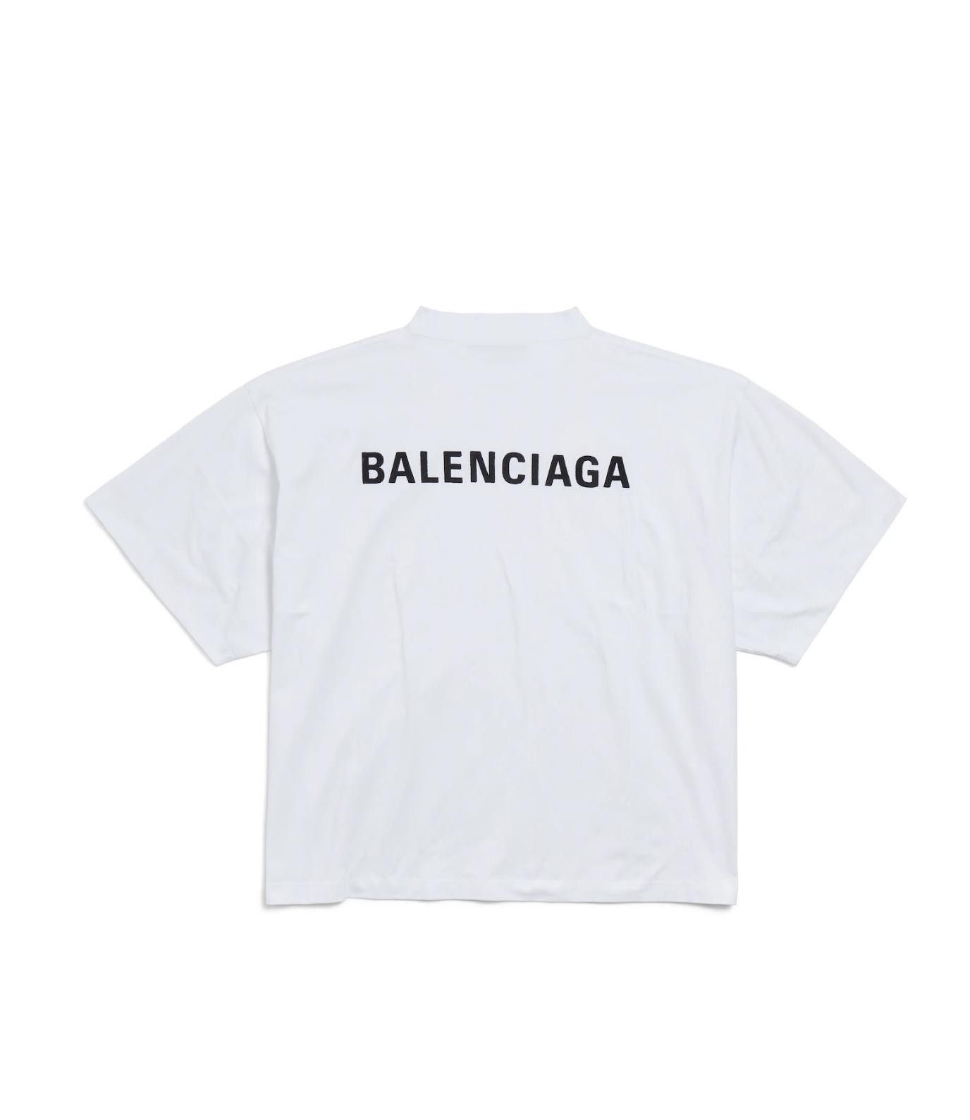 Balenciaga BALENCIAGA WOMEN'S LOGO BACK CROPPED T-SHIRT SIZE 4 Size ONE SIZE - 2 Thumbnail