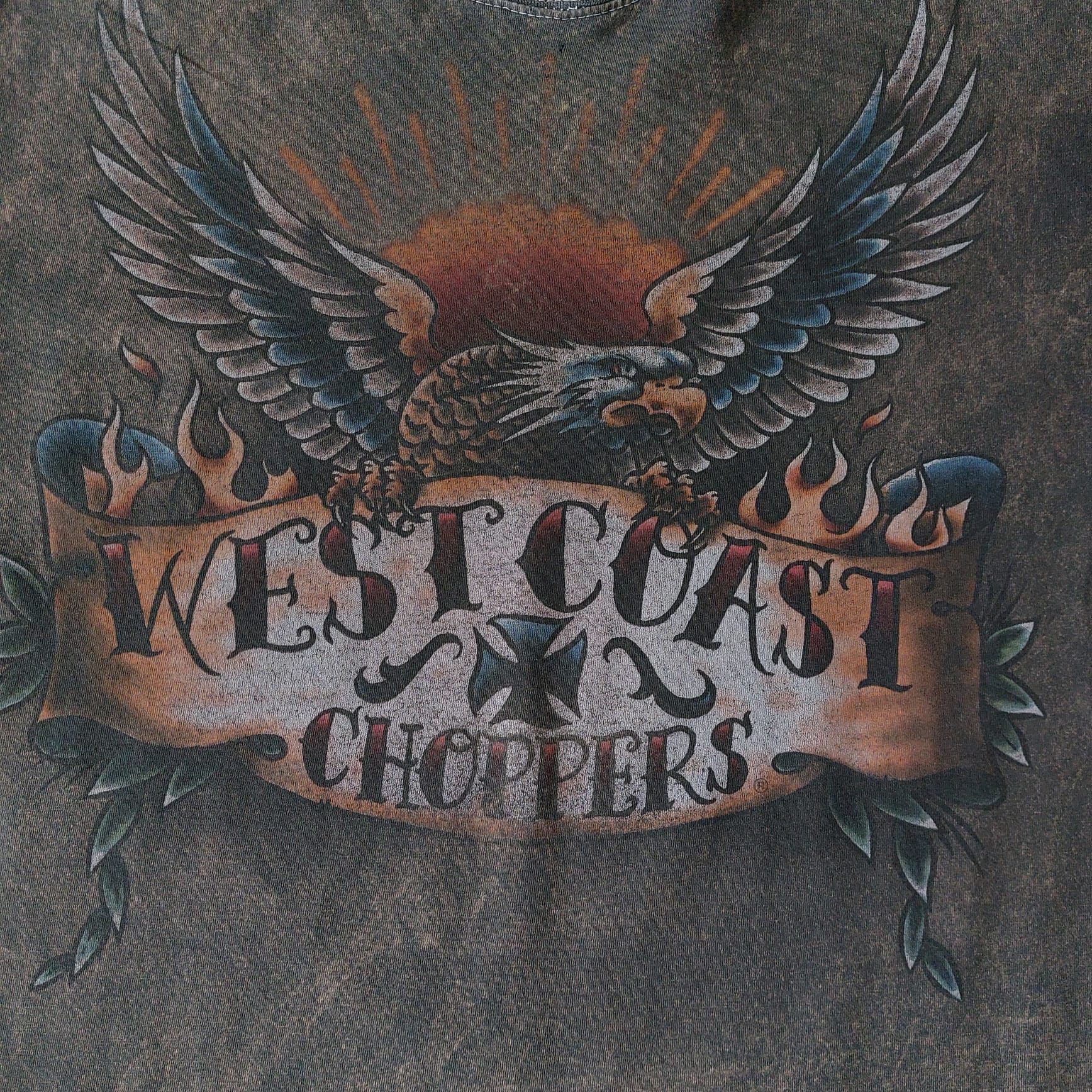 Vintage Vintage 90s West Coast Choppers t-shirt Size US XL / EU 56 / 4 - 4 Thumbnail