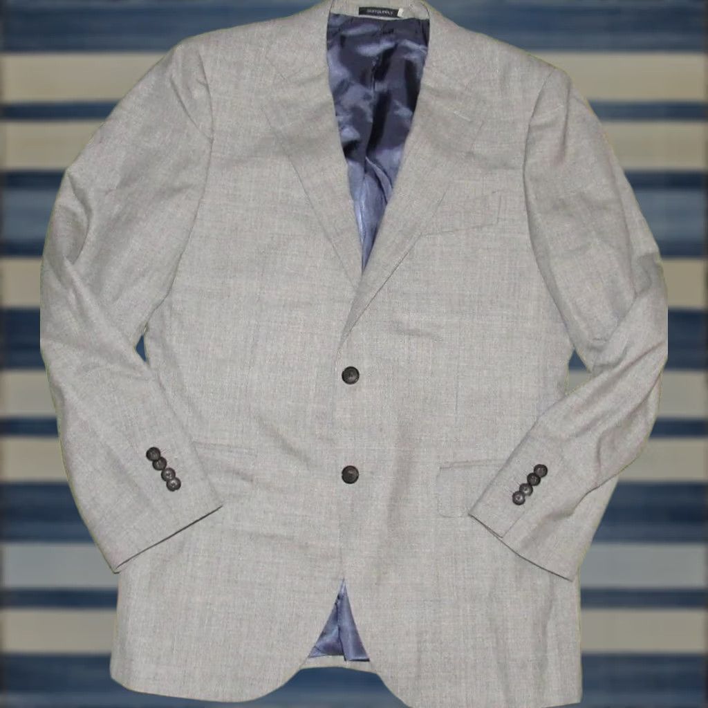 Suitsupply Suitsupply Lazio Single Breasted Wool Sharkskin Grey Blazer Jacket Slim 40R Mens Size 40R - 1 Thumbnail