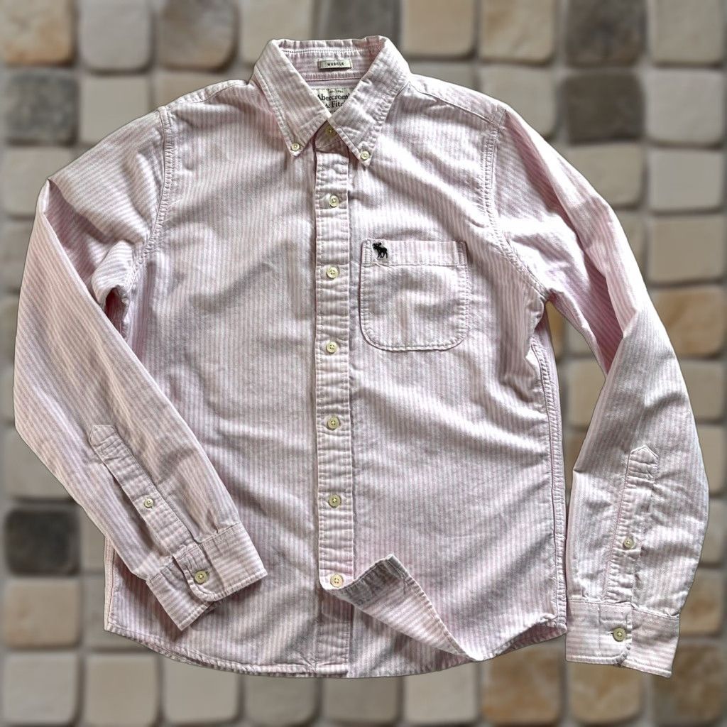 Abercrombie & Fitch VINTAGE Abercrombie & Fitch Button-Down Oxford Shirt Muscle Pink White Striped Sz M Mens Shirt 90s Retro Preppy Size US M / EU 48-50 / 2 - 1 Thumbnail