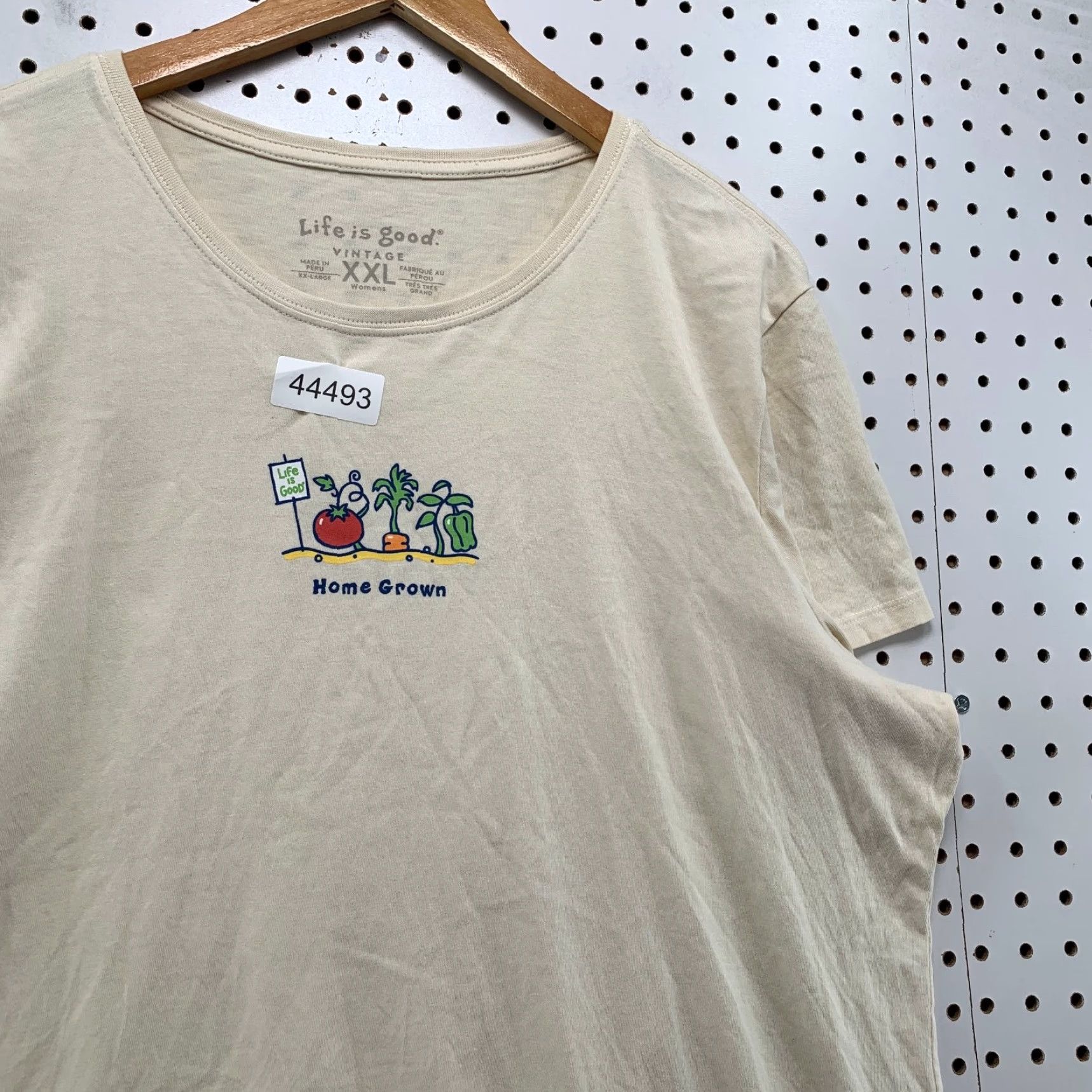 Life is Good Life is Good Gardner Shirt Womens 2XL Beige Vintage Home Grown Plants Vegetable Size XXL / US 16-18 / IT 52-54 - 6 Thumbnail
