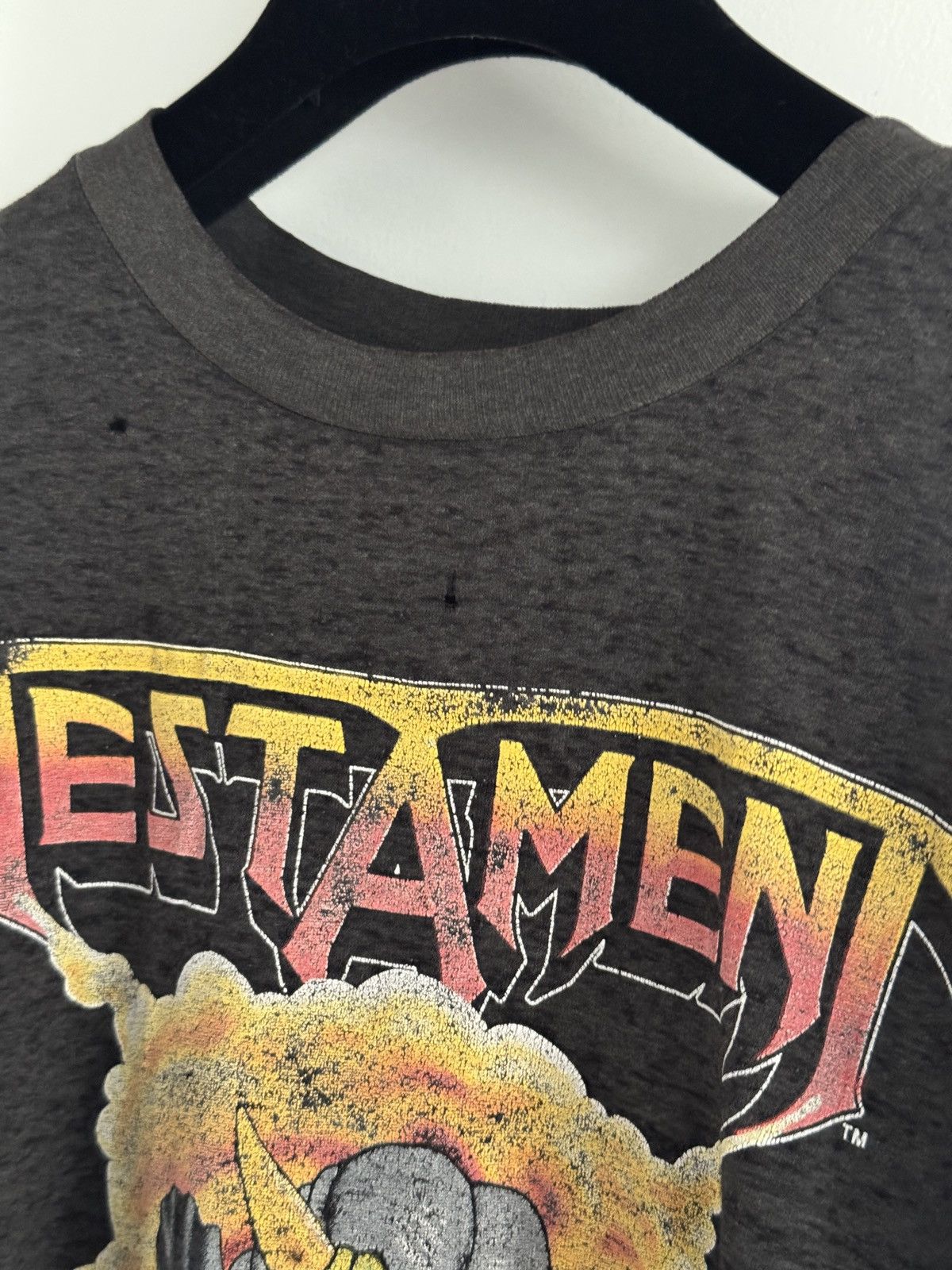 Band Tees *RARE* 1988 80s VINTAGE THRASHED TESTAMENT TRIAL BY FIRE Size US XL / EU 56 / 4 - 6 Thumbnail