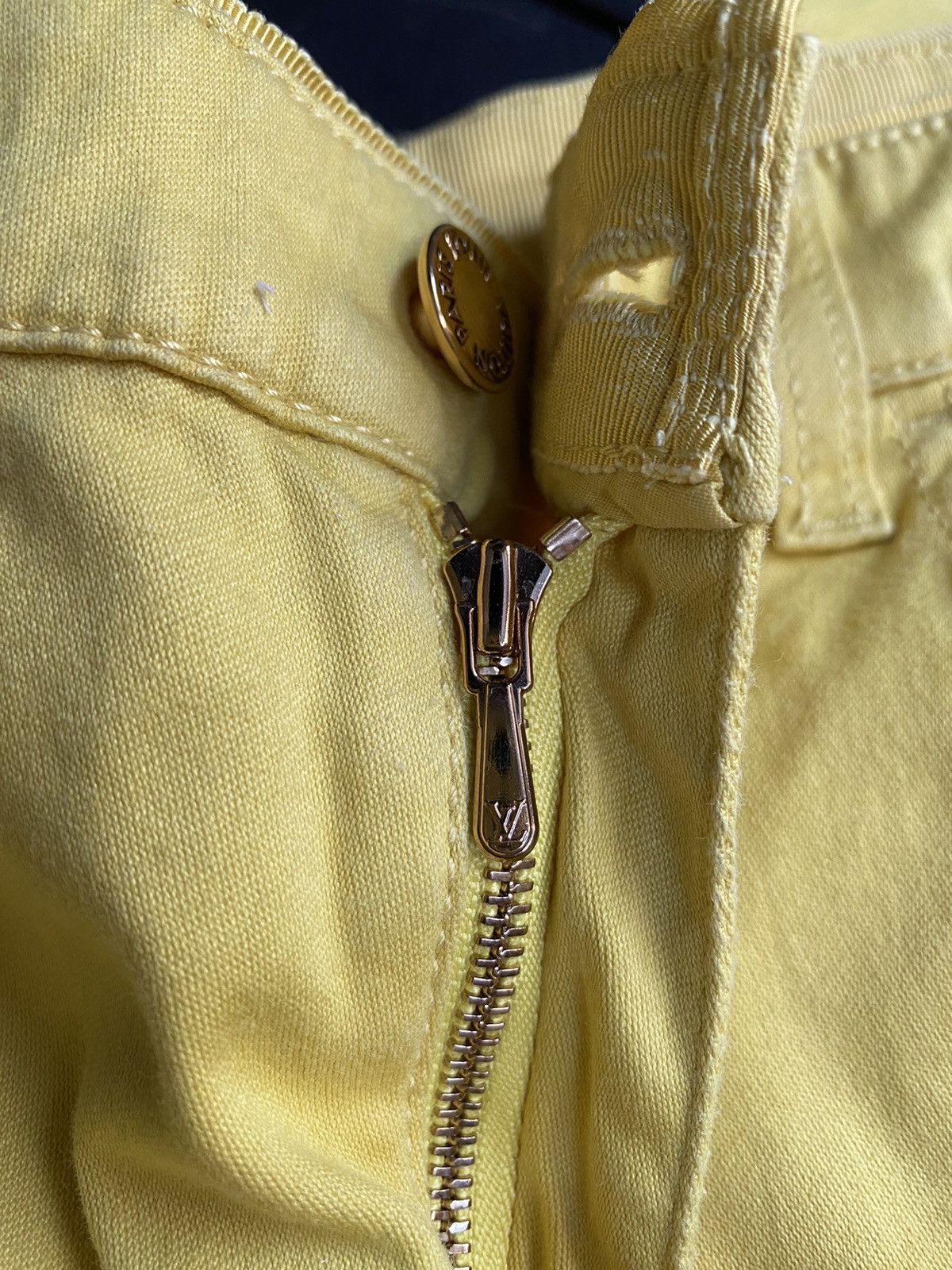 Louis Vuitton Yellow Side Zip Detail Jeans Size 27" / US 4 / IT 40 - 9 Thumbnail