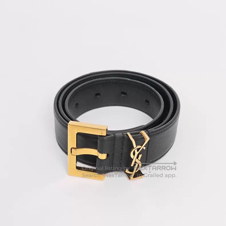Saint Laurent Paris Saint Laurent Paris Black Gold Buckle Belt i Size ONE SIZE - 1 Thumbnail