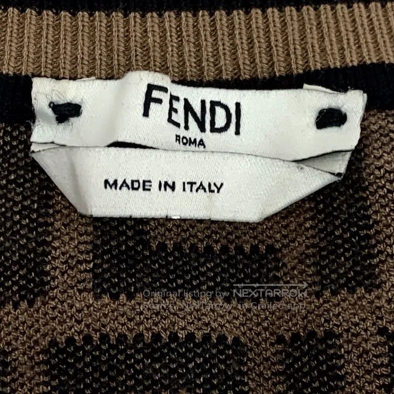 Fendi Fendi Deep brown logo letter full print round neck long sl Size XS / US 0-2 / IT 36-38 - 5 Thumbnail