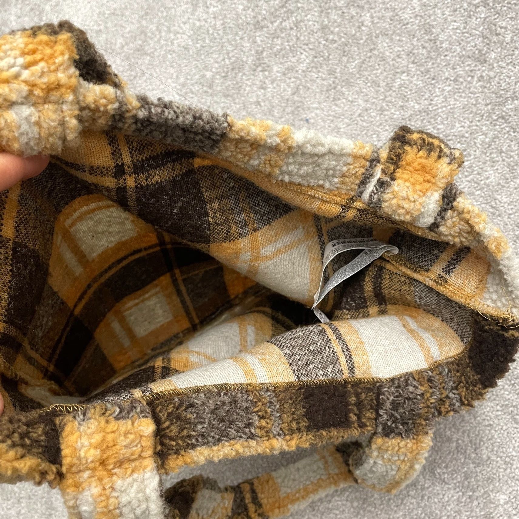 Forever 21 FOREVER 21 Tote Bag Square Multicolor Fleece Plaid Women's Small Casual 39x38 Size S / US 4 / IT 40 - 3 Thumbnail