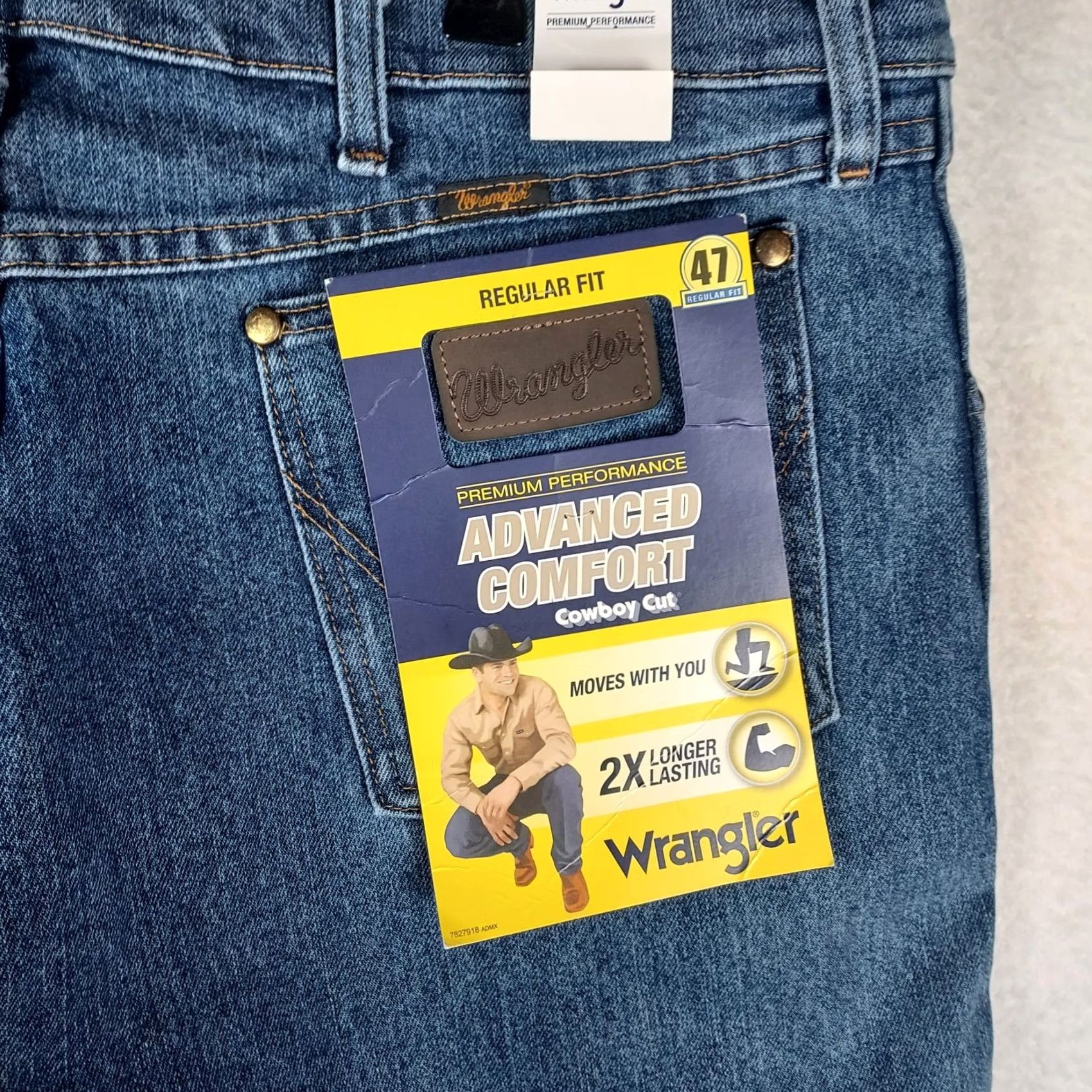 Wrangler Wrangler 47 Regular Fit Jeans Mens 38x30 Advanced Comfort Stretch Denim Size US 38 / EU 54 - 4 Thumbnail