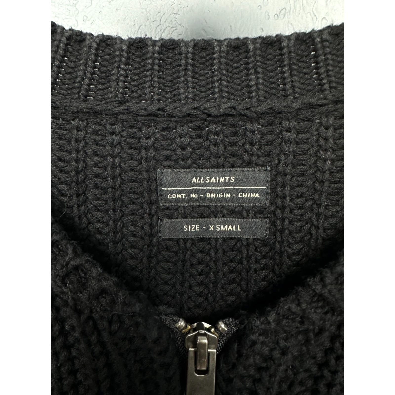 Allsaints AllSaints Moat Knit Bomber Full Zip Sweater XS Mens Black Cotton Knit Shirt Size US XS / EU 42 / 0 - 3 Thumbnail