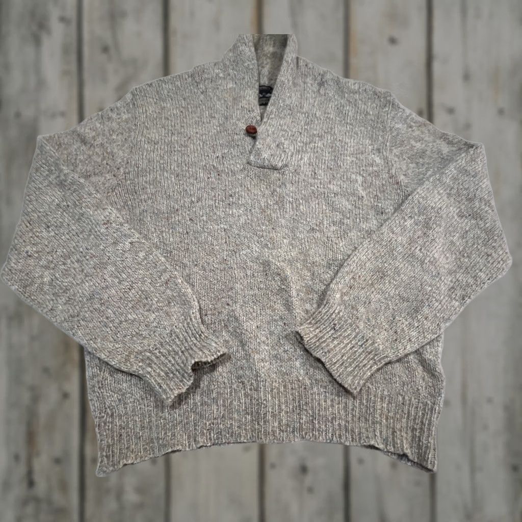 Vintage VINTAGE Northern Isles Sweater Men’s L Beige Confetti Button Knit Pullover 90s Classic Travel Casual Winter Fall Spring Mens Size US L / EU 52-54 / 3 - 1 Thumbnail
