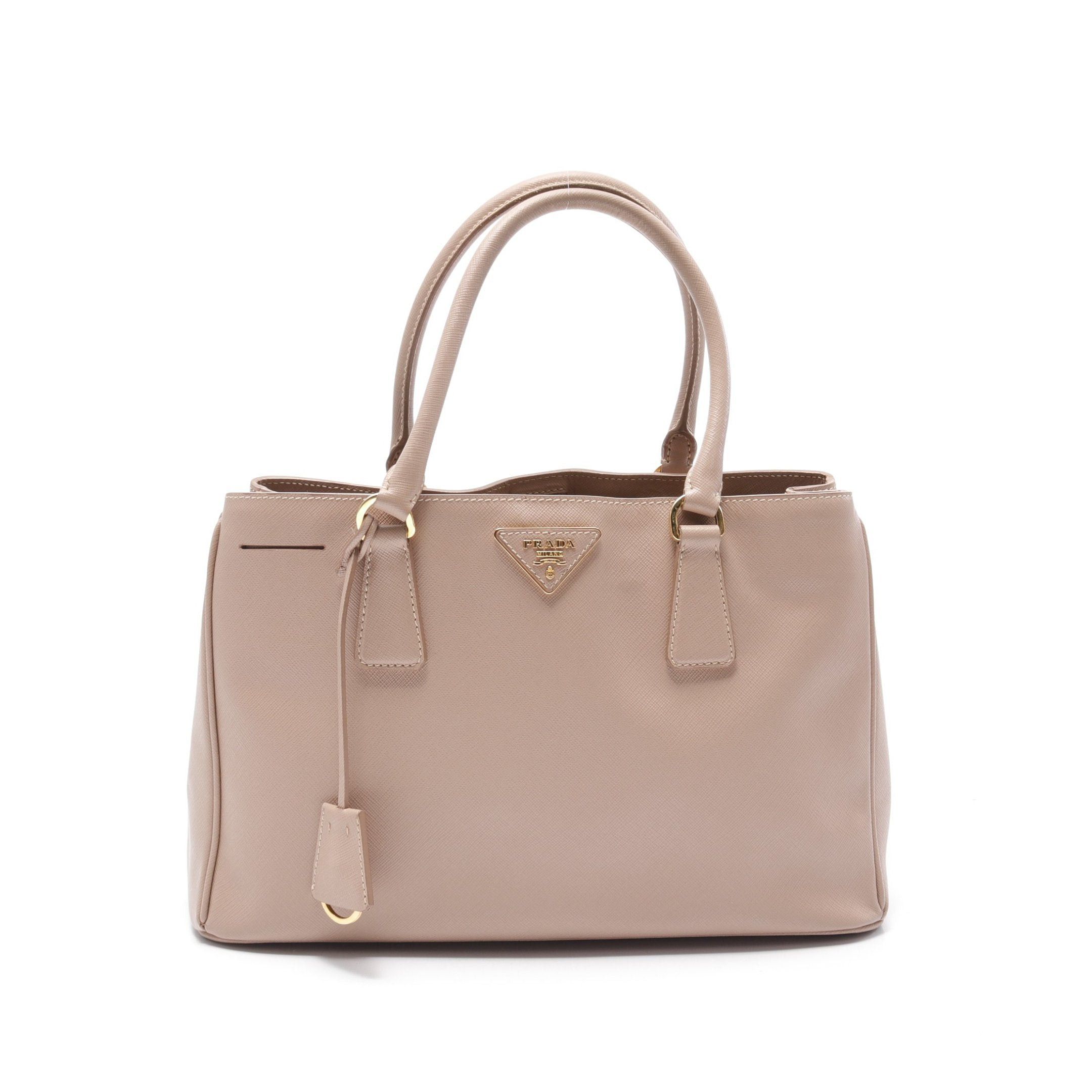 Prada Prada Handbag Tote Bag Saffiano Leather Pink Beige Size ONE SIZE - 1 Thumbnail