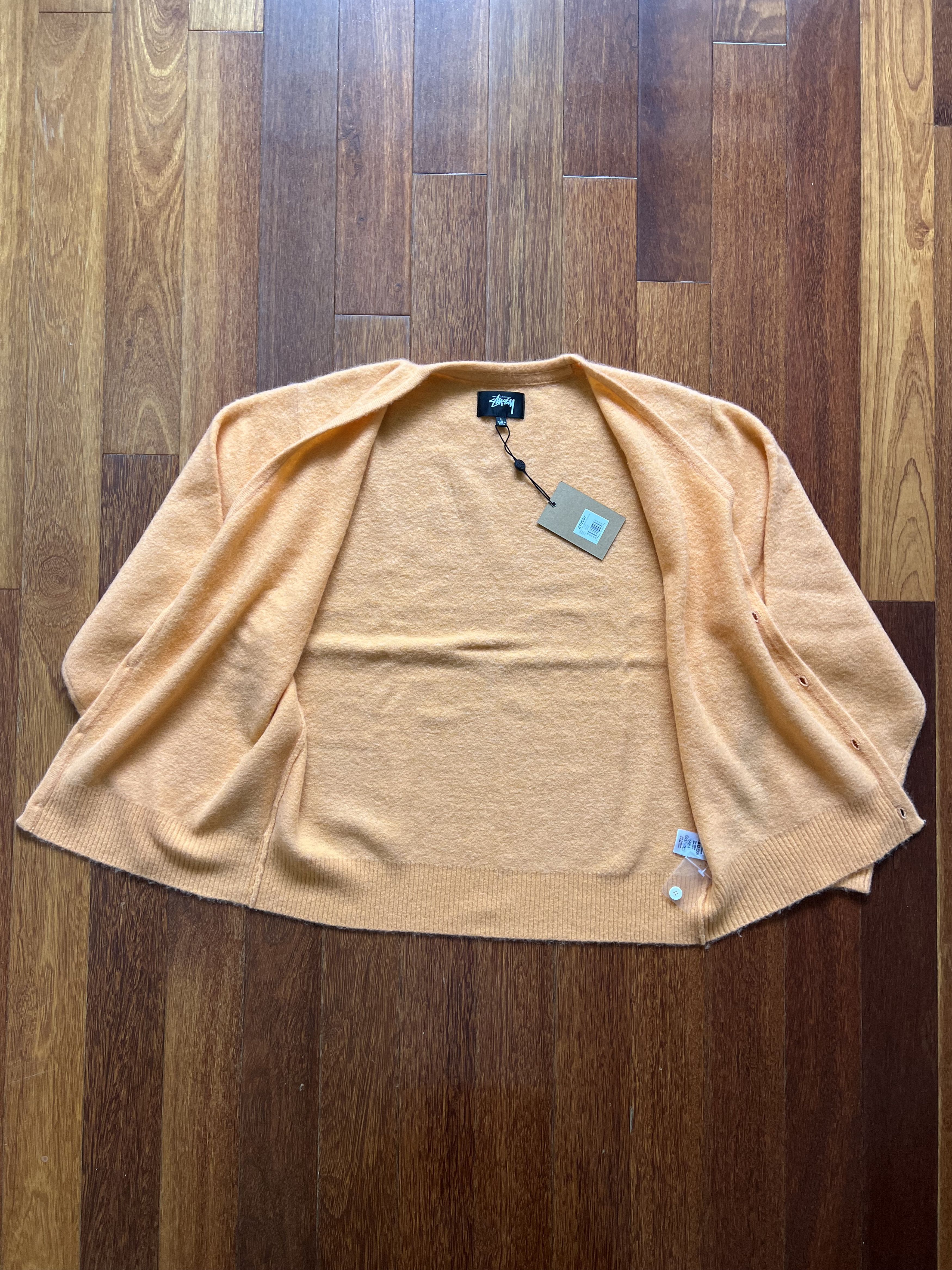 Stussy 💚 Stussy Brushed Cardigan Peach Large NEW Size US L / EU 52-54 / 3 - 3 Thumbnail