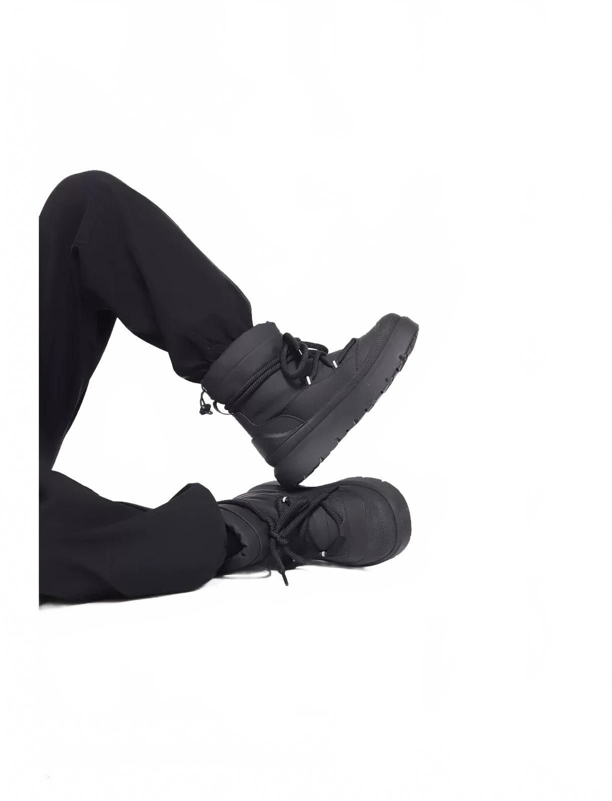 Japanese Brand Chunky Lace Padded Snow Boot | Thick-Sole Puffer Shoe Size US 8 / EU 41 - 7 Thumbnail