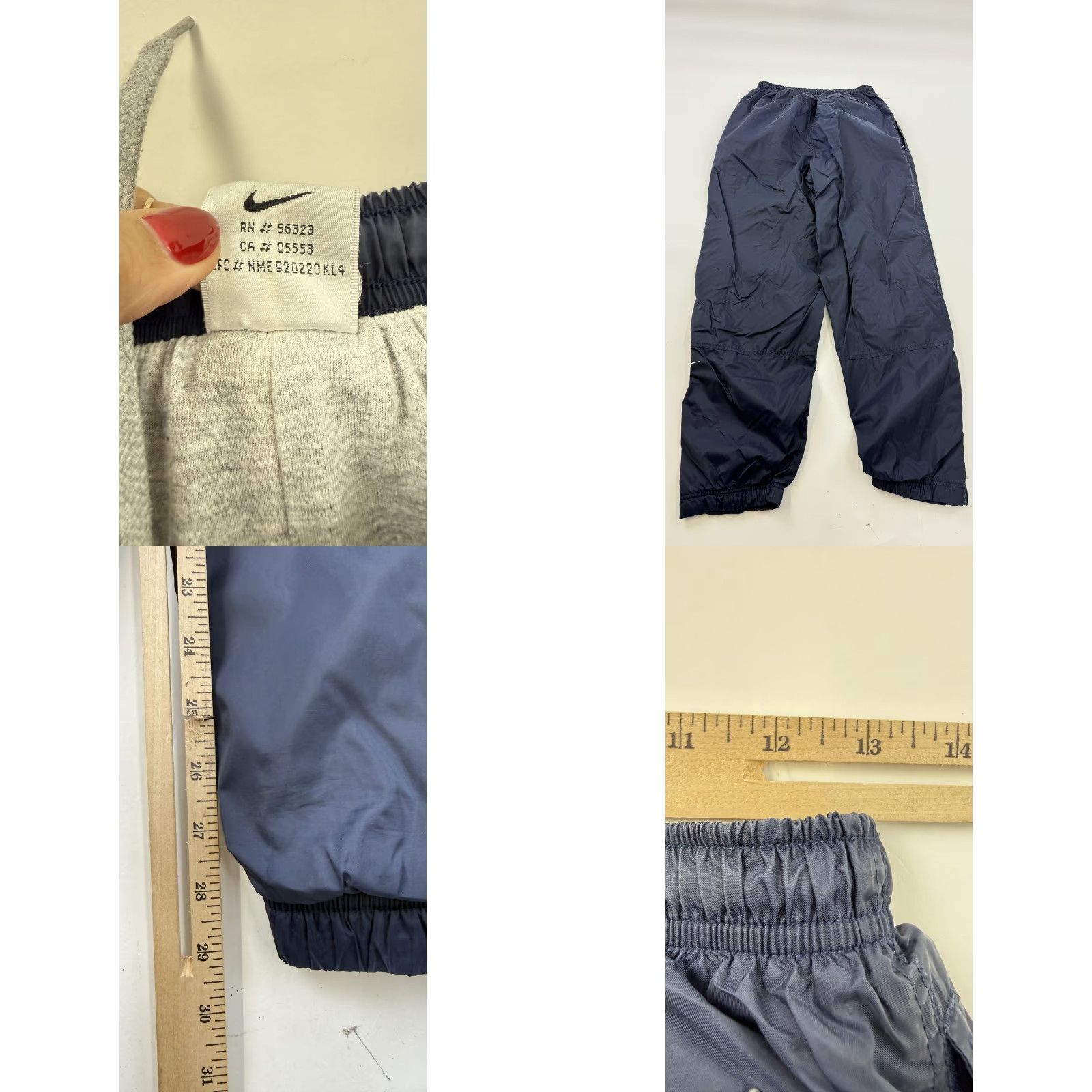 Nike VINTAGE Nike Track Pants Mens M Blue Windbreaker Elastic Cuffs Zip Pockets Running & Jogging Gym & Training Walking Size US 31 - 8 Thumbnail