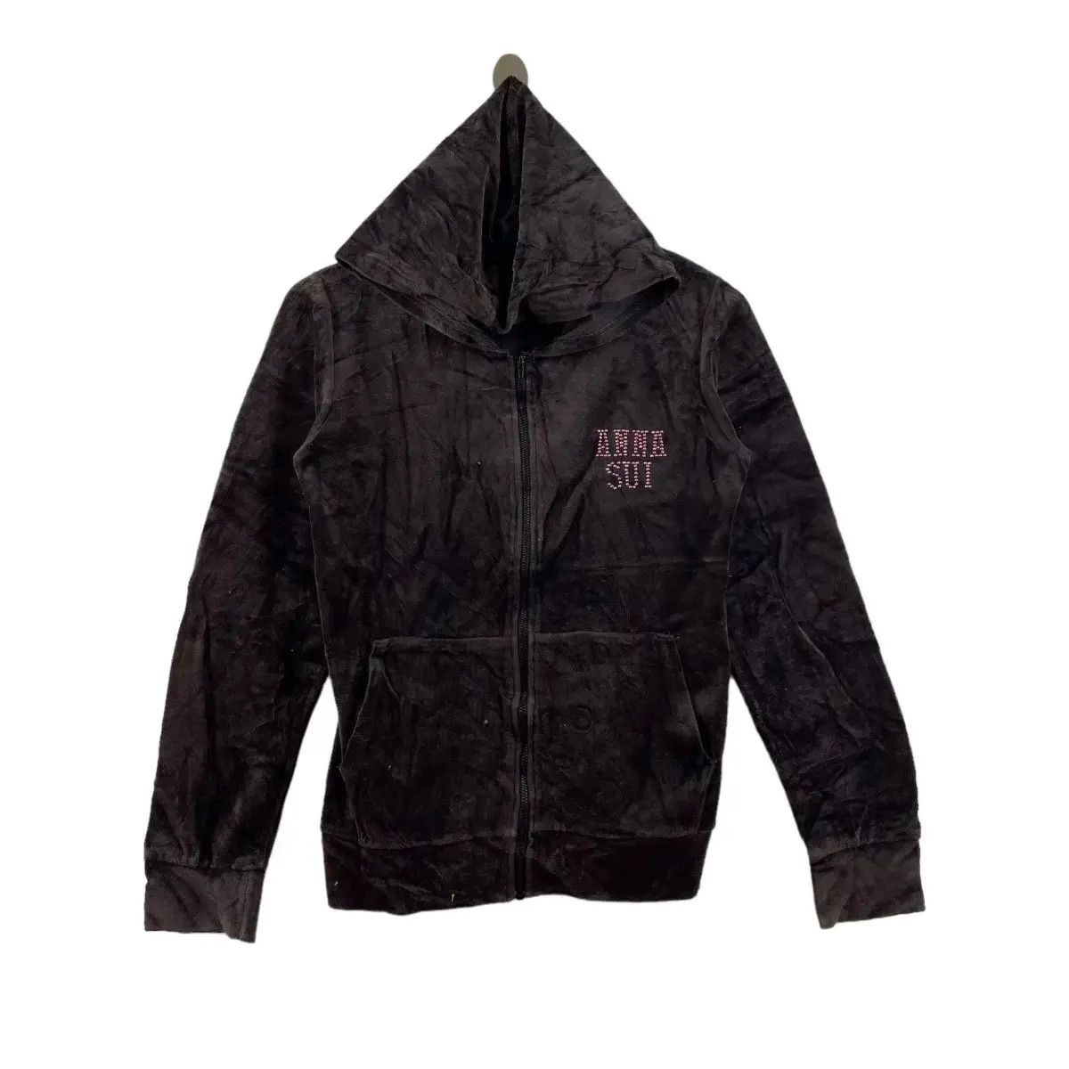 Anna Sui × Vintage Vintage ANNA SUI MONINALI Suede Bling Hoodie Zipper Size S / US 4 / IT 40 - 2 Thumbnail