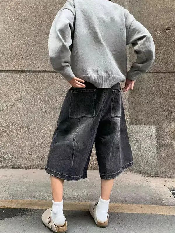 VIBE Vintage washed baggy seven point denim shorts Size US 30 / EU 46 - 5 Thumbnail