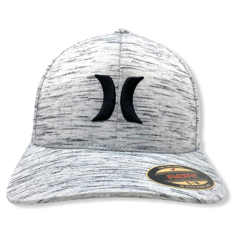 Hurley Hurley Men's Icon Textures Flex Fit Hat Cap in S/M Wolf Grey Size ONE SIZE - 2 Thumbnail