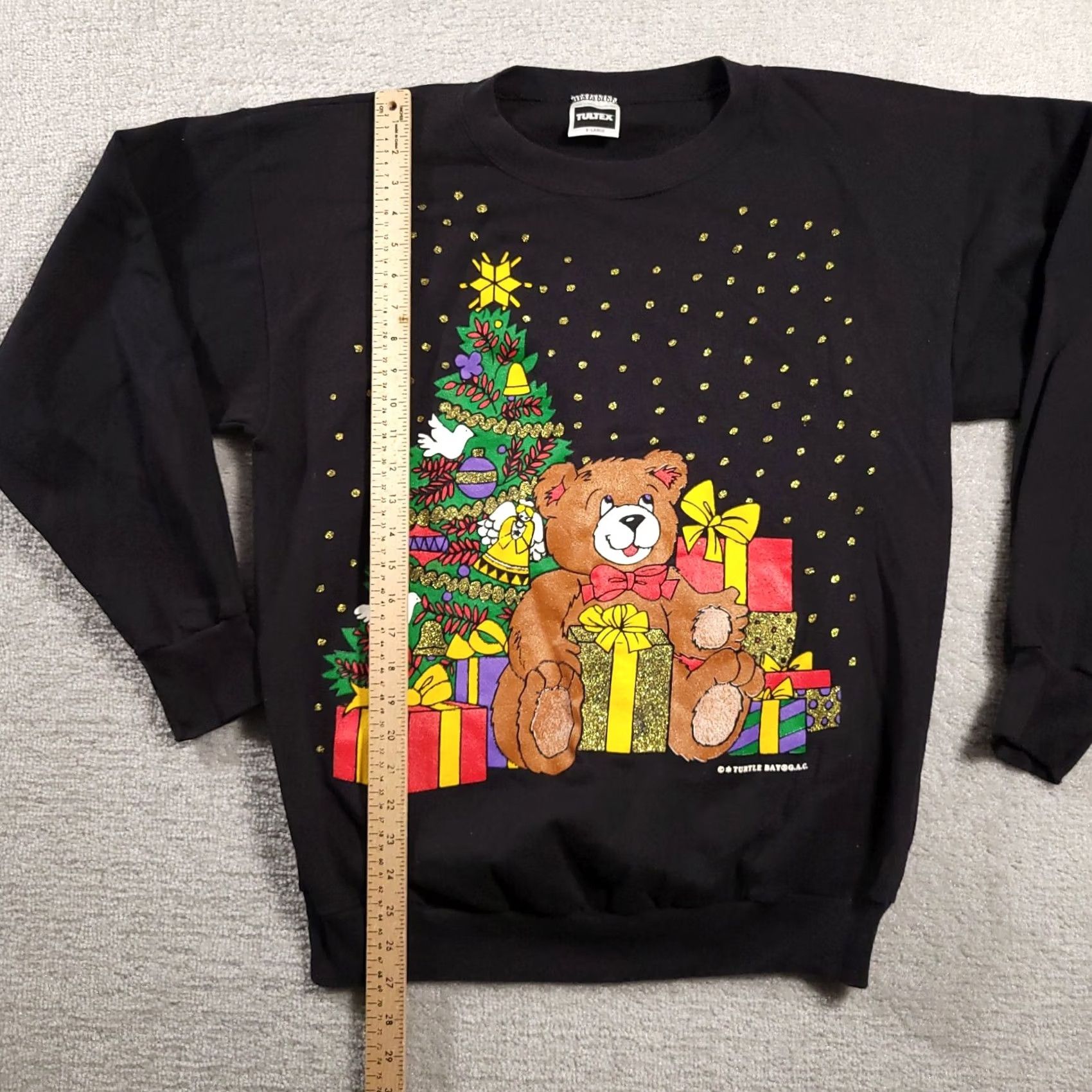 Tultex VINTAGE Tultex Glitter Sweatshirt Adult XL USA Christmas Tree Bear Womens Sweatshirt Size XL / US 12-14 / IT 48-50 - 5 Thumbnail