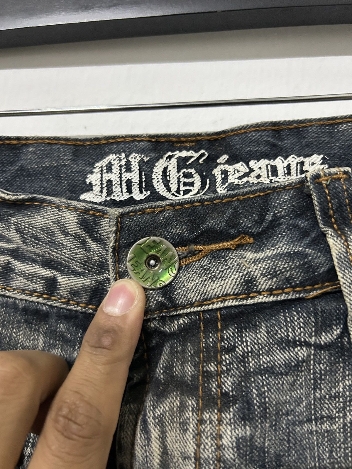 If Six Was Nine Vintage Japanese Flare Jeans Sick Acid Wash Design Size US 36 / EU 52 - 5 Thumbnail
