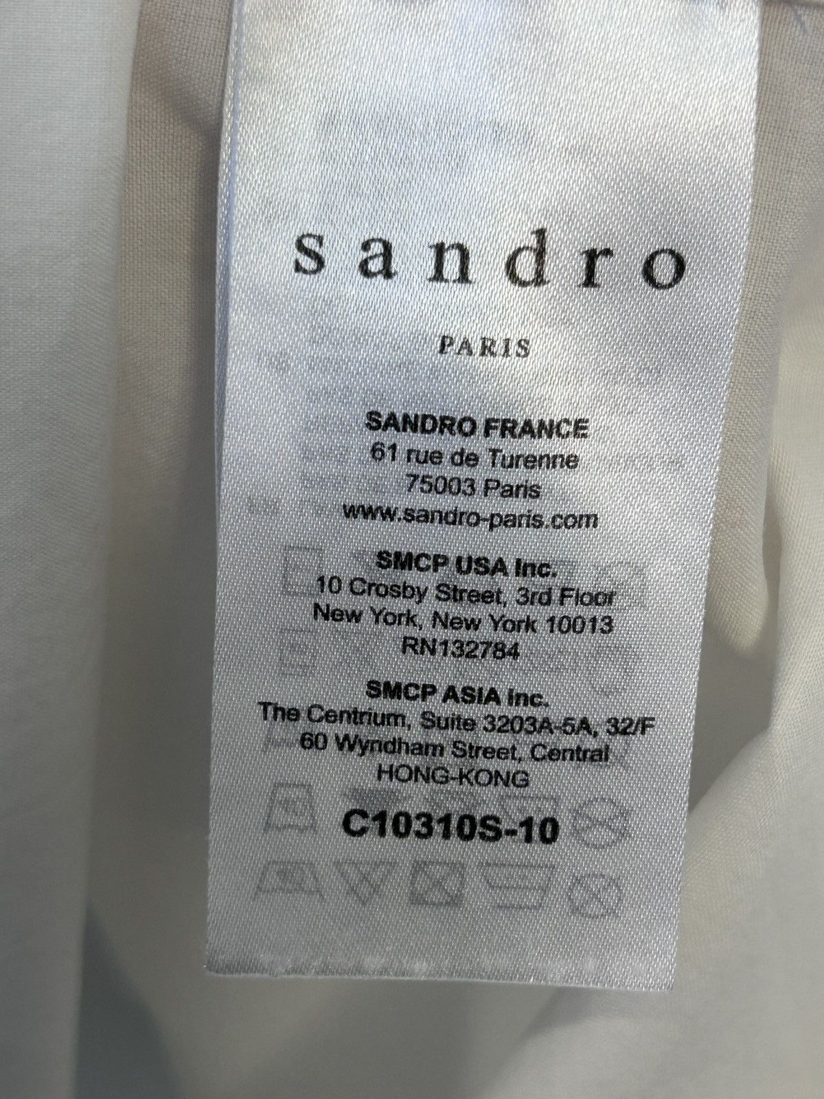 Sandro Collarless Long Sleeve Shirt 100% COTTON M Size US M / EU 48-50 / 2 - 4 Thumbnail