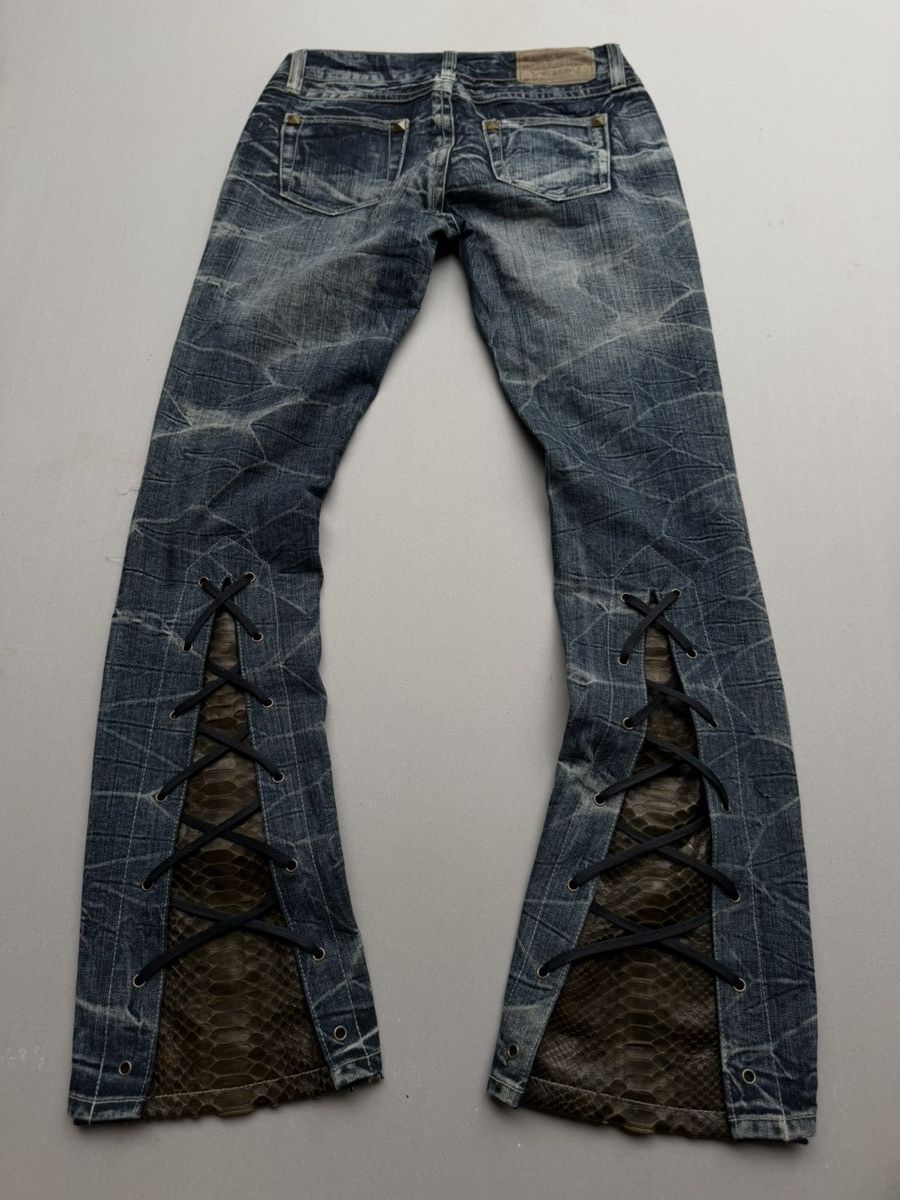 Japanese Brand Tvs lace up flare jeans Size US 28 / EU 44 - 2 Thumbnail