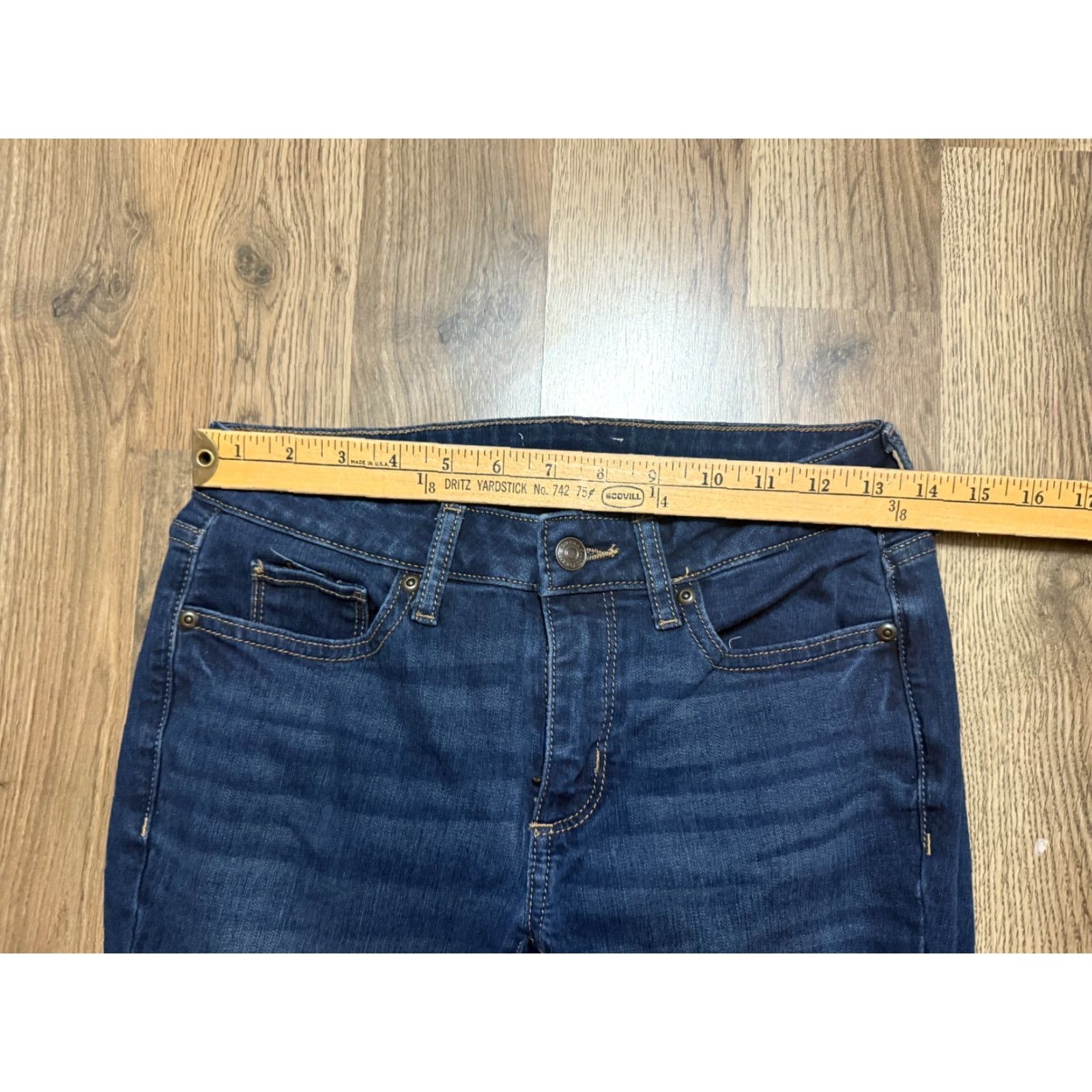 Vintage Sonoma Jeans Women 4PS Blue Denim Dark Wash Skinny Frayed Hem Size 28" / US 6 / IT 42 - 6 Thumbnail