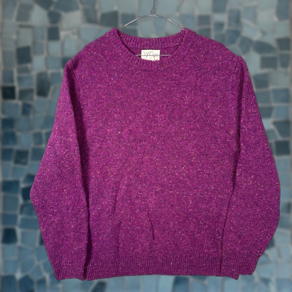 J.Crew VINTAGE J. Crew Irish Donegal Sweater Mens XL 100% Wool Magenta Speckle Crewneck Size US XL / EU 56 / 4 - 1 Thumbnail