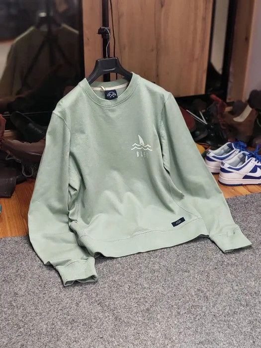 Bleu De Paname Bleu De Paname Crew Check Logo Jumper Sweatshirt Size US M / EU 48-50 / 2 - 9 Thumbnail