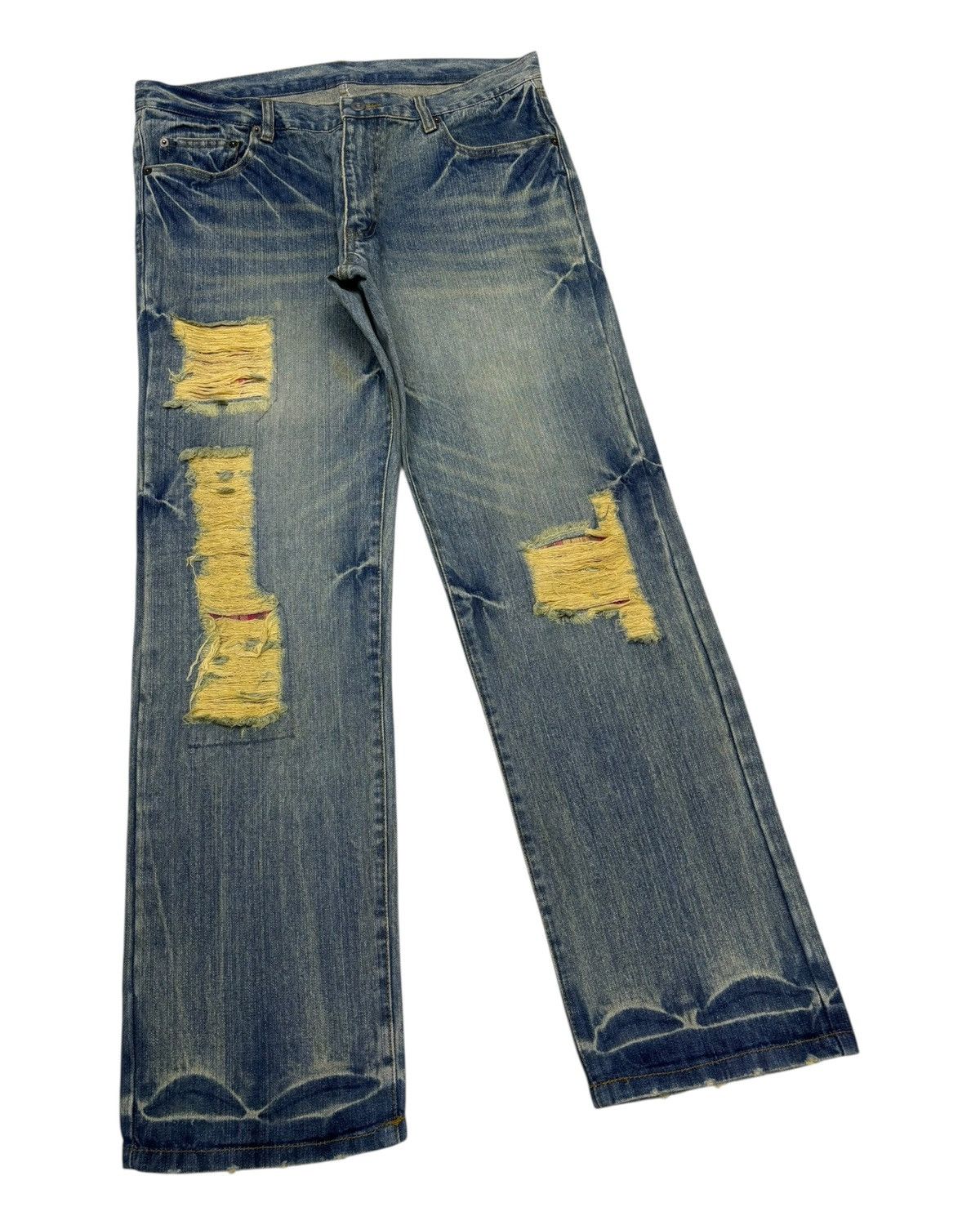 Isamu Katayama Backlash Vintage Japanese Baggy Loose Distressed Denim Jeans Size US 36 / EU 52 - 3 Thumbnail