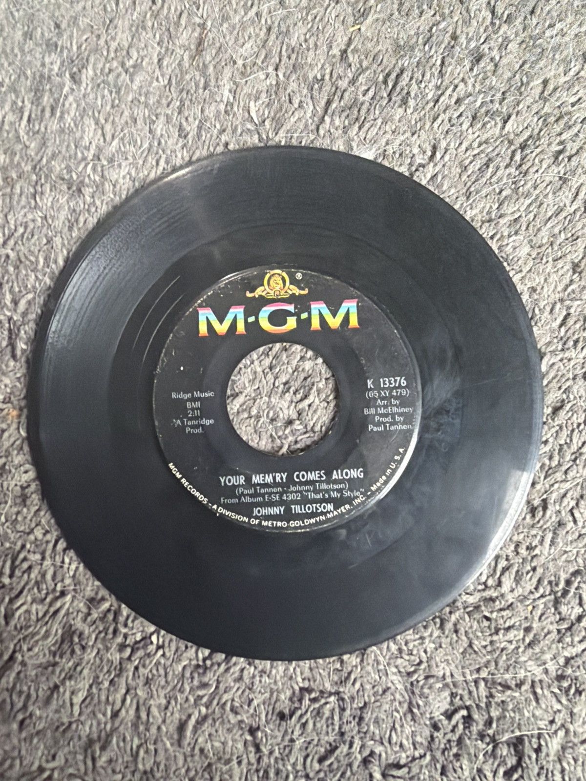 Vintage 1965 Johnny Tillotson 45 Vinyl Size ONE SIZE - 2 Thumbnail