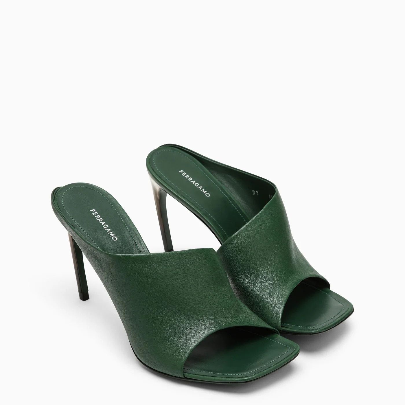Salvatore Ferragamo o1s1rm0924 Curved Heel Slide in Forest Green Size US 7.5 / IT 37.5 - 2 Thumbnail