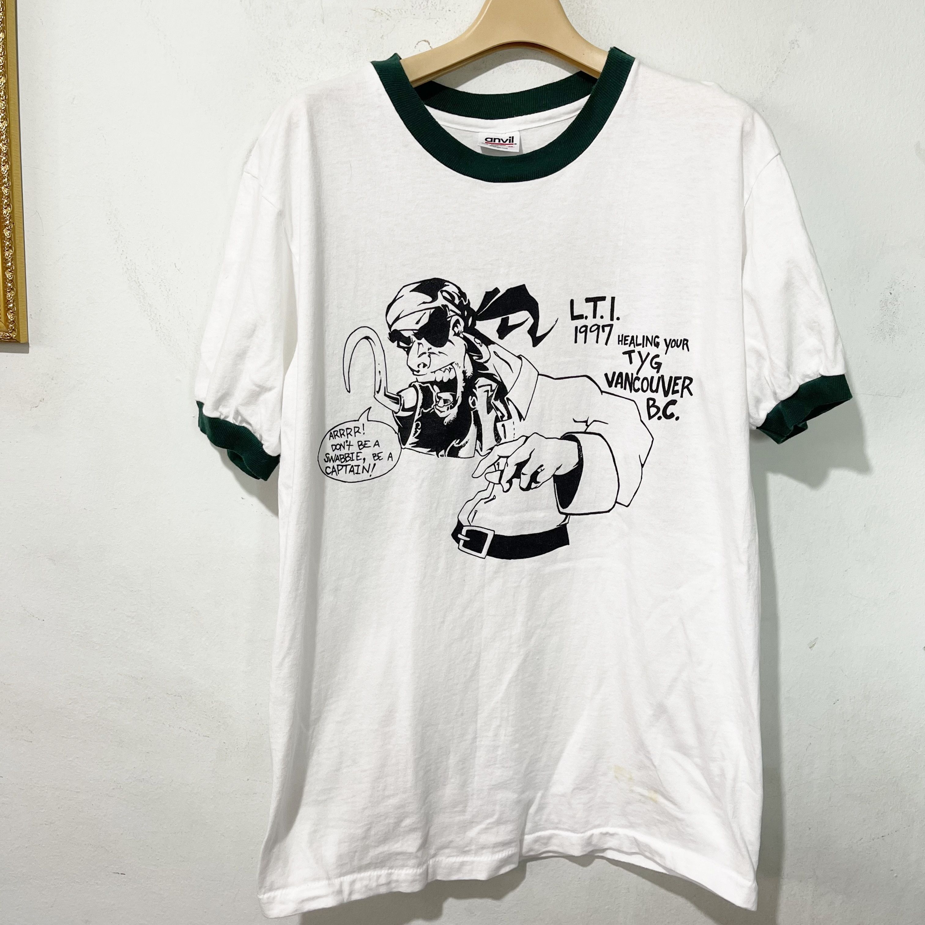 Vintage Vintage 90s Pirate Vancouver Comics Ringer Tee Size US M / EU 48-50 / 2 - 1 Thumbnail