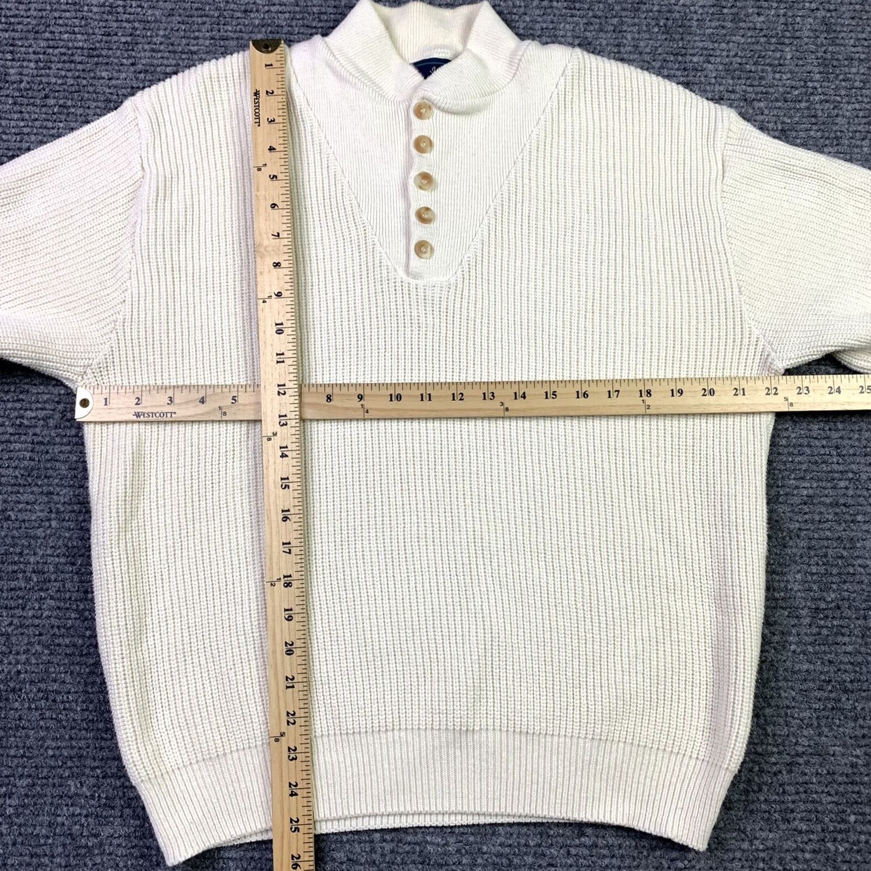 Vintage VINTAGE Isle of Cotton Sweater Shirt Knit Mock Neck Long Sleeve Adult Medium White Beige USA 90s Mens Pullover Knit 90s Casual Size US M / EU 48-50 / 2 - 4 Thumbnail