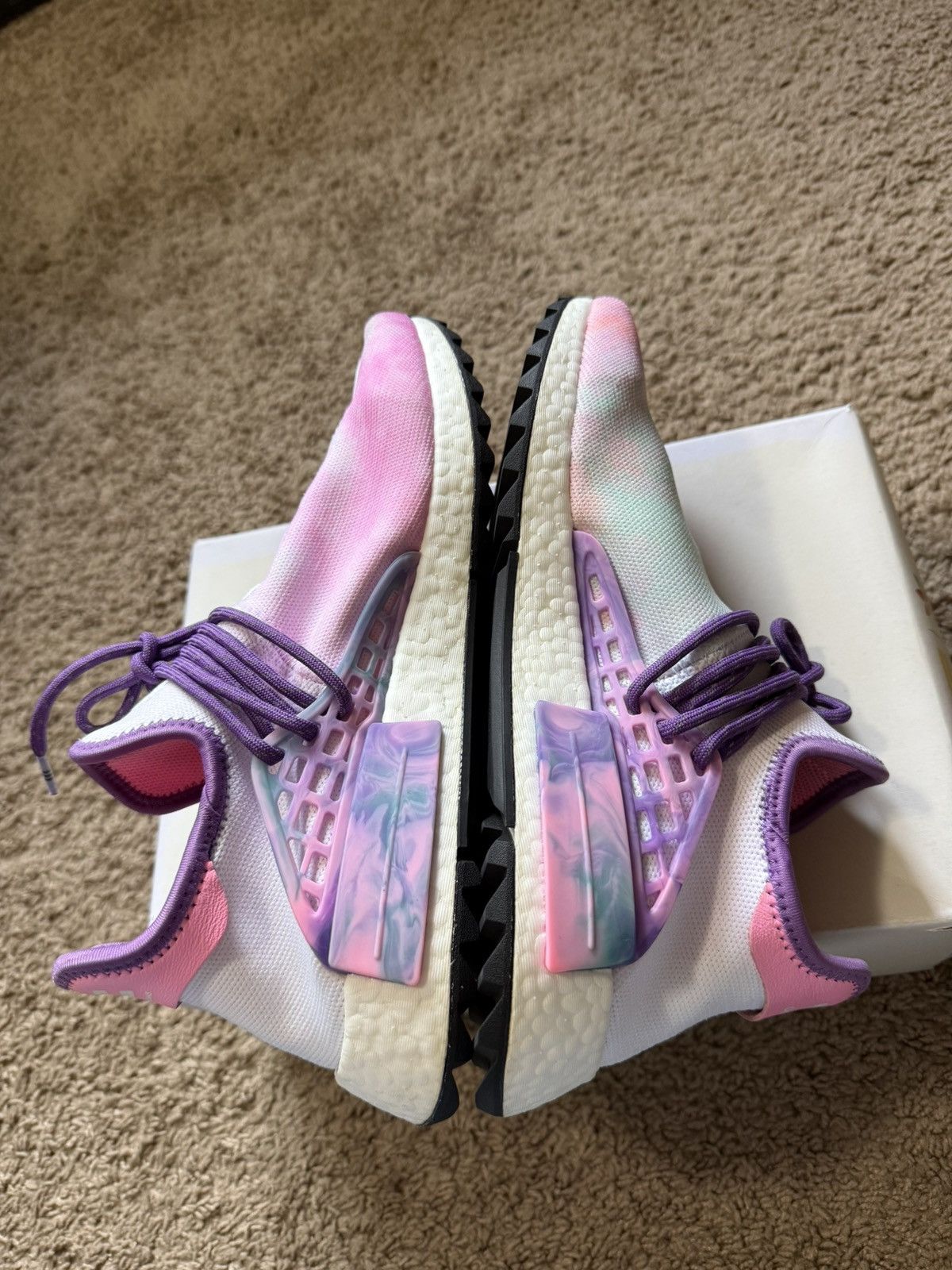 Adidas × Pharrell Adidas x Pharrell Williams Human Race NMD Holi “Pink Glow” Size US 10 / EU 43 - 2 Thumbnail