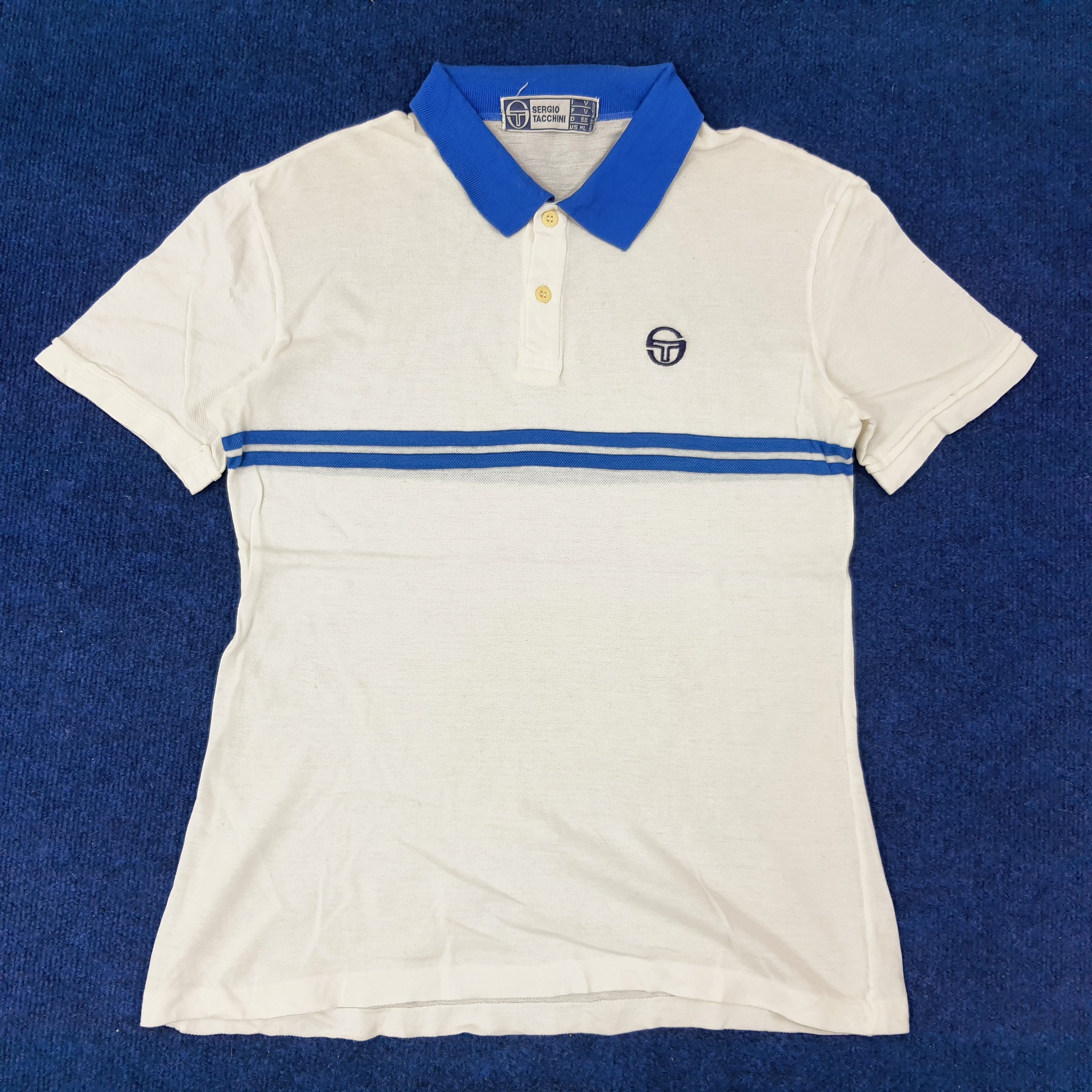 Sergio Tacchini × Vintage Vintage Sergio Tacchini Designer Polo Shirt C219N6 Size US M / EU 48-50 / 2 - 1 Thumbnail