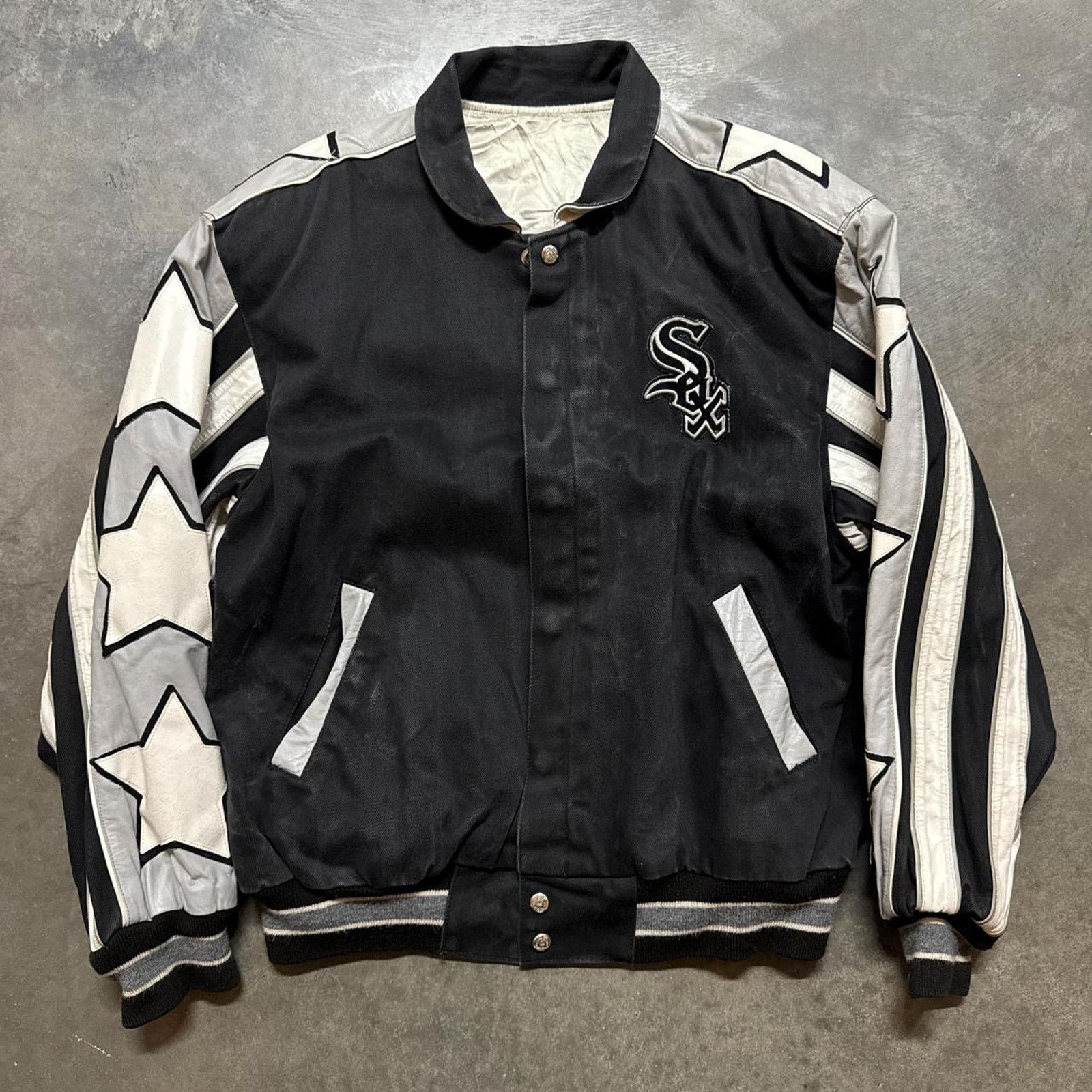 Vintage Vintage 90s Jeff Hamilton Chicago White Sox Leather Jacket Size US L / EU 52-54 / 3 - 3 Thumbnail