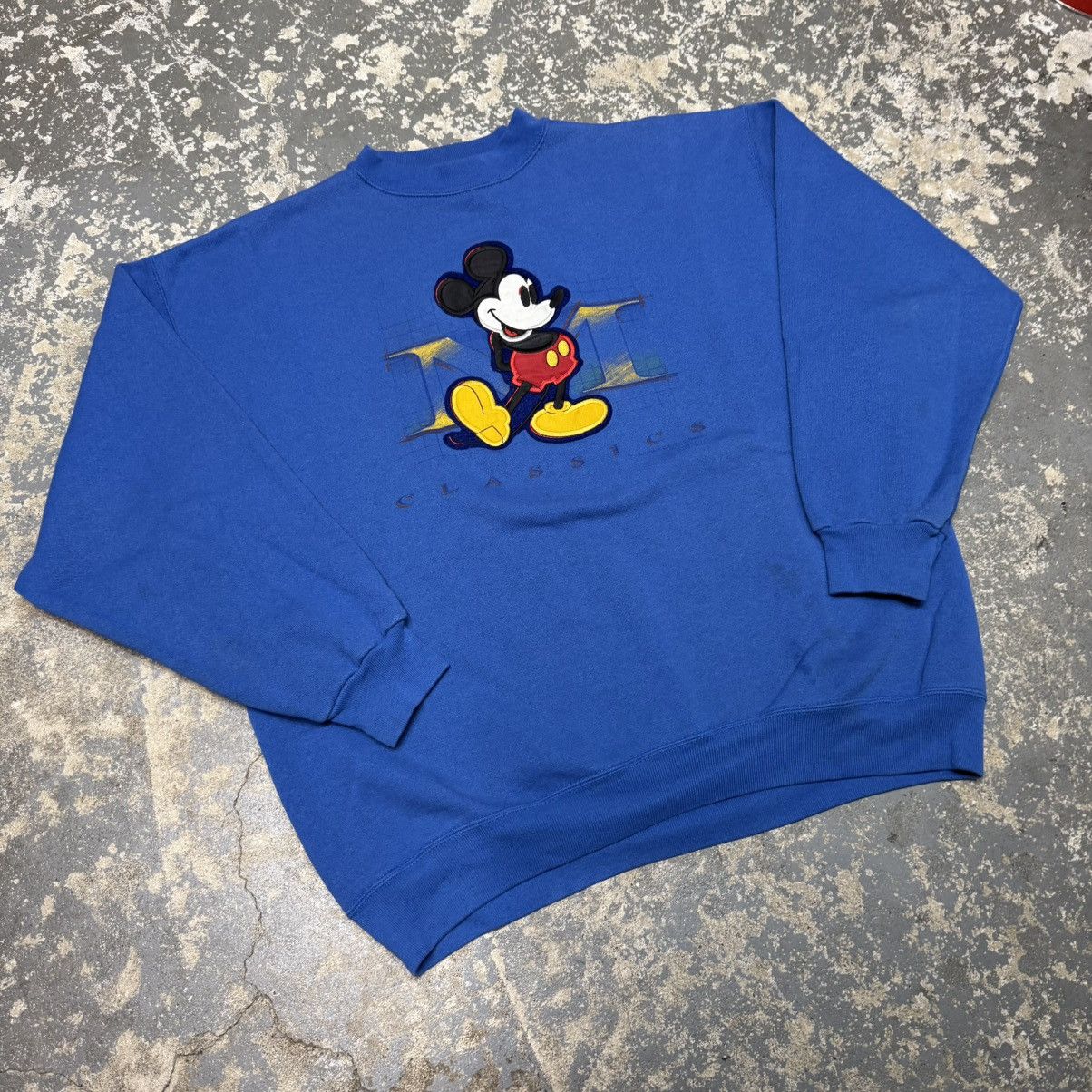 Disney Vintage Disney Mickey Mouse Blue Crewneck Sweatshirt 90s Size US XL / EU 56 / 4 - 9 Thumbnail