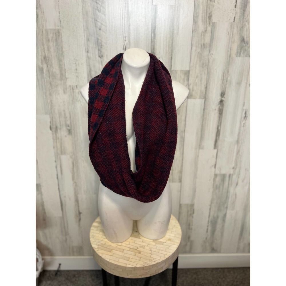 Other Charlotte Russe Burgundy Navy Checkered Infinity Scarf – Coz Size ONE SIZE - 1 Thumbnail