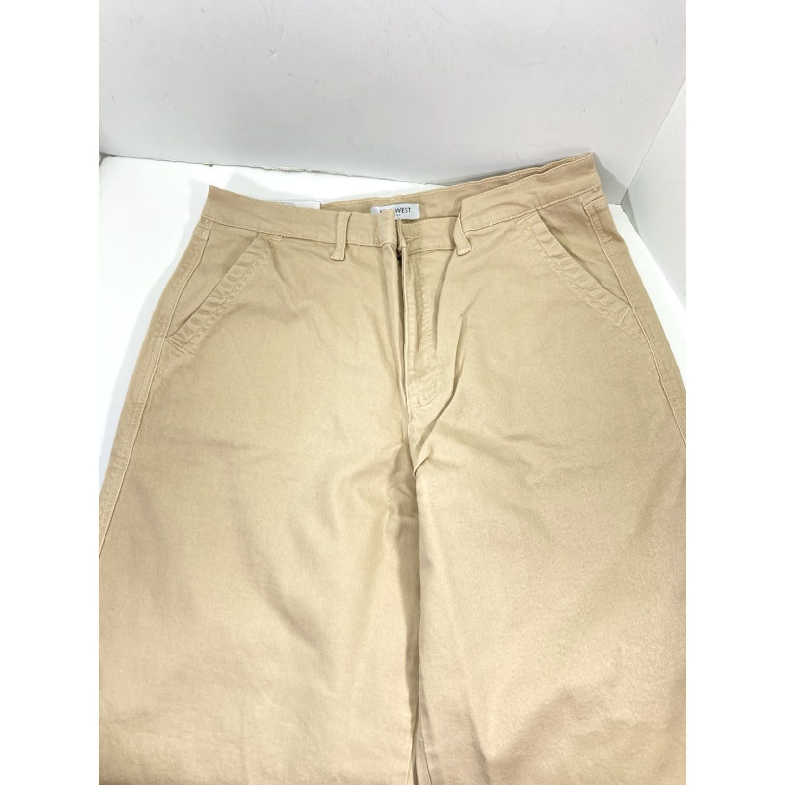 Nine West Nine West Wide Leg Pants Women Sz 16 38X34 Beige Khaki Stretch Cotton Blend NWT Size 38" / US 16 / IT 52 - 5 Thumbnail