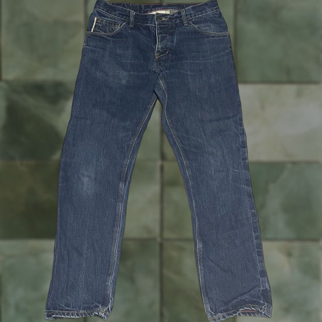 Raleigh Denim Raleigh Denim Martin Selvedge Jeans Dark Wash 29x26.5 Straight Fit Unisex Adults Blue USA Size US 29 - 1 Thumbnail