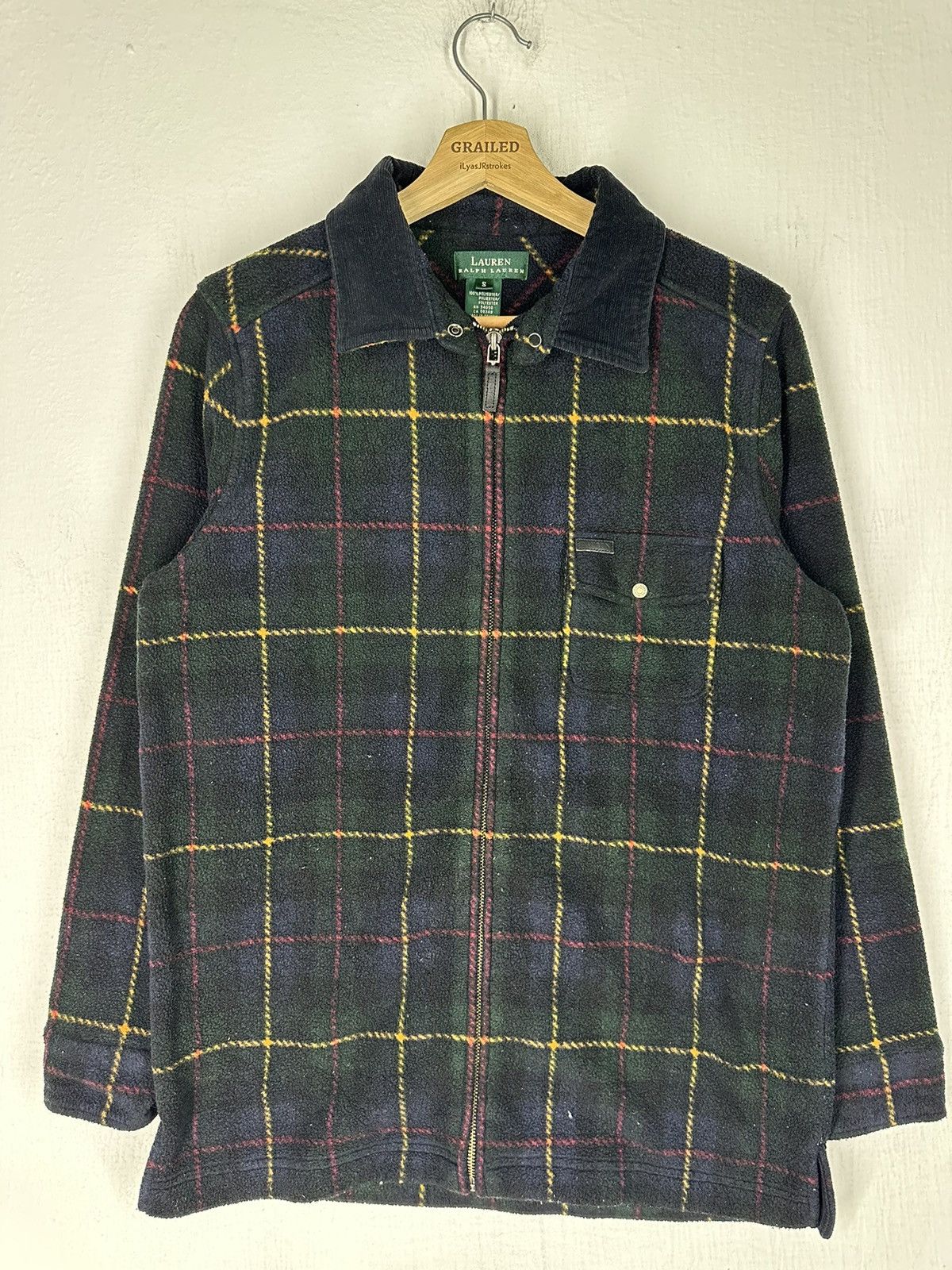 Polo Ralph Lauren × Ralph Lauren × Vintage Ralph Lauren Plaid Fleece Zip Up Collared Shacket Jacket Size US S / EU 44-46 / 1 - 1 Thumbnail