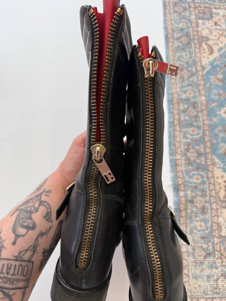 Dirk Bikkembergs Dirk Bikkembergs Zip Up Engineer Leather Boots Size US 6 / EU 39 - 9 Thumbnail