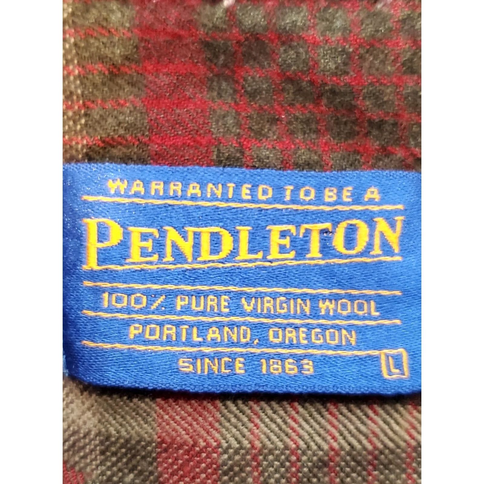 Pendleton Pendleton Flannel Shirt Red Olive Plaid Virgin Wool Button-Up Mens L Size US L / EU 52-54 / 3 - 3 Thumbnail